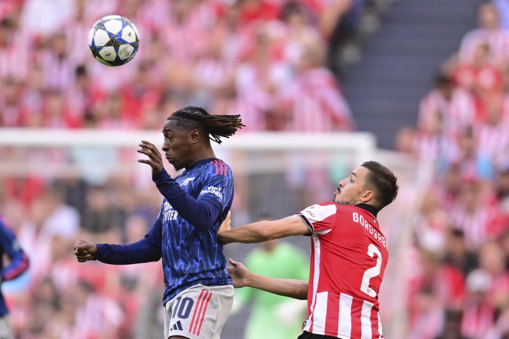 Gorosabel, hace un año en el partido que abrió Champions para el Athletic frente al Arsena AP Photo