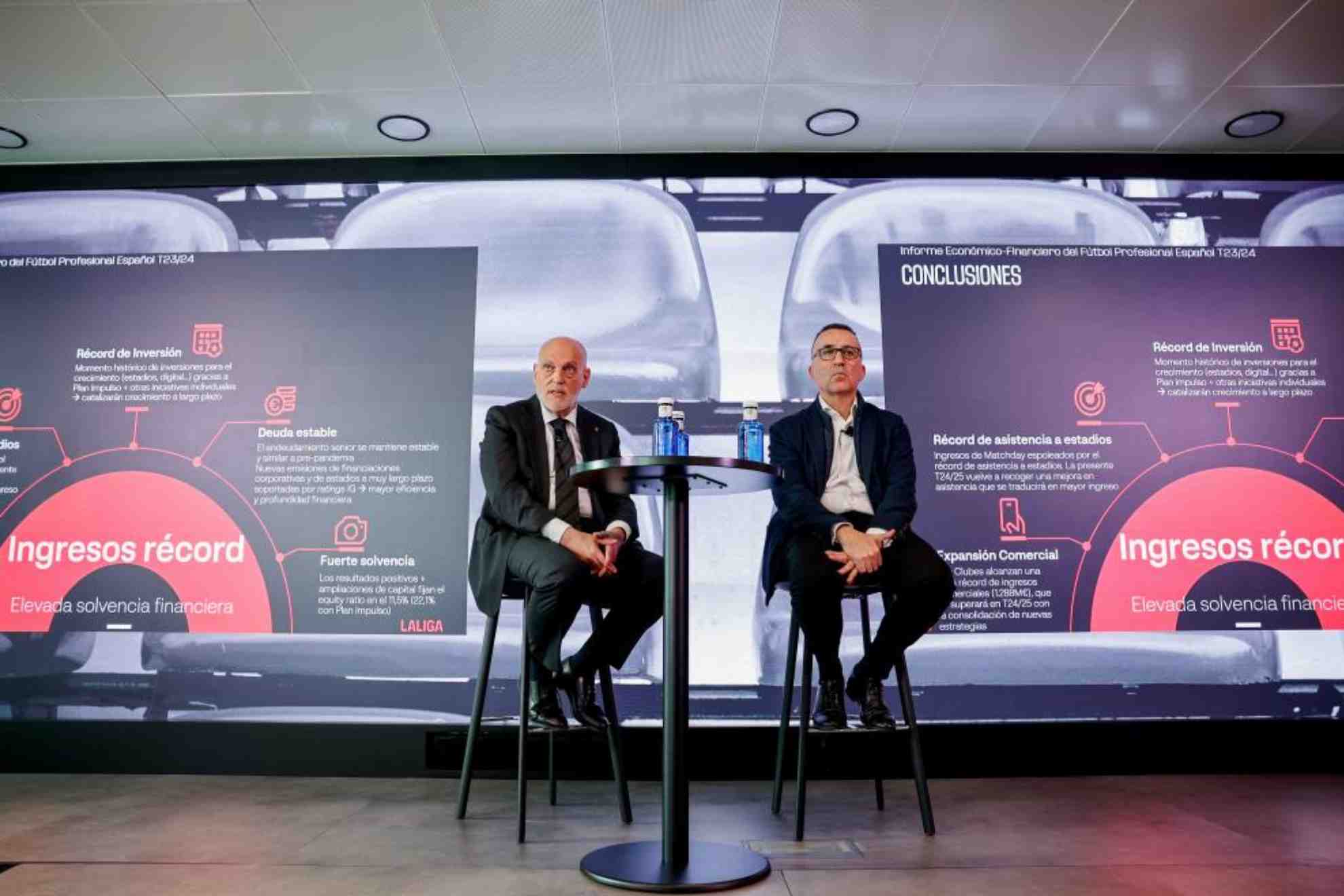 Javier Tebas y Javier Gómez, en un acto de LaLiga. EFE