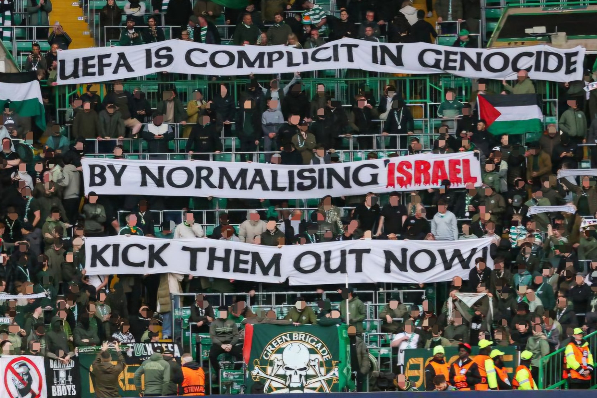 El mensaje de los ultras del Celtic en la Europa League.