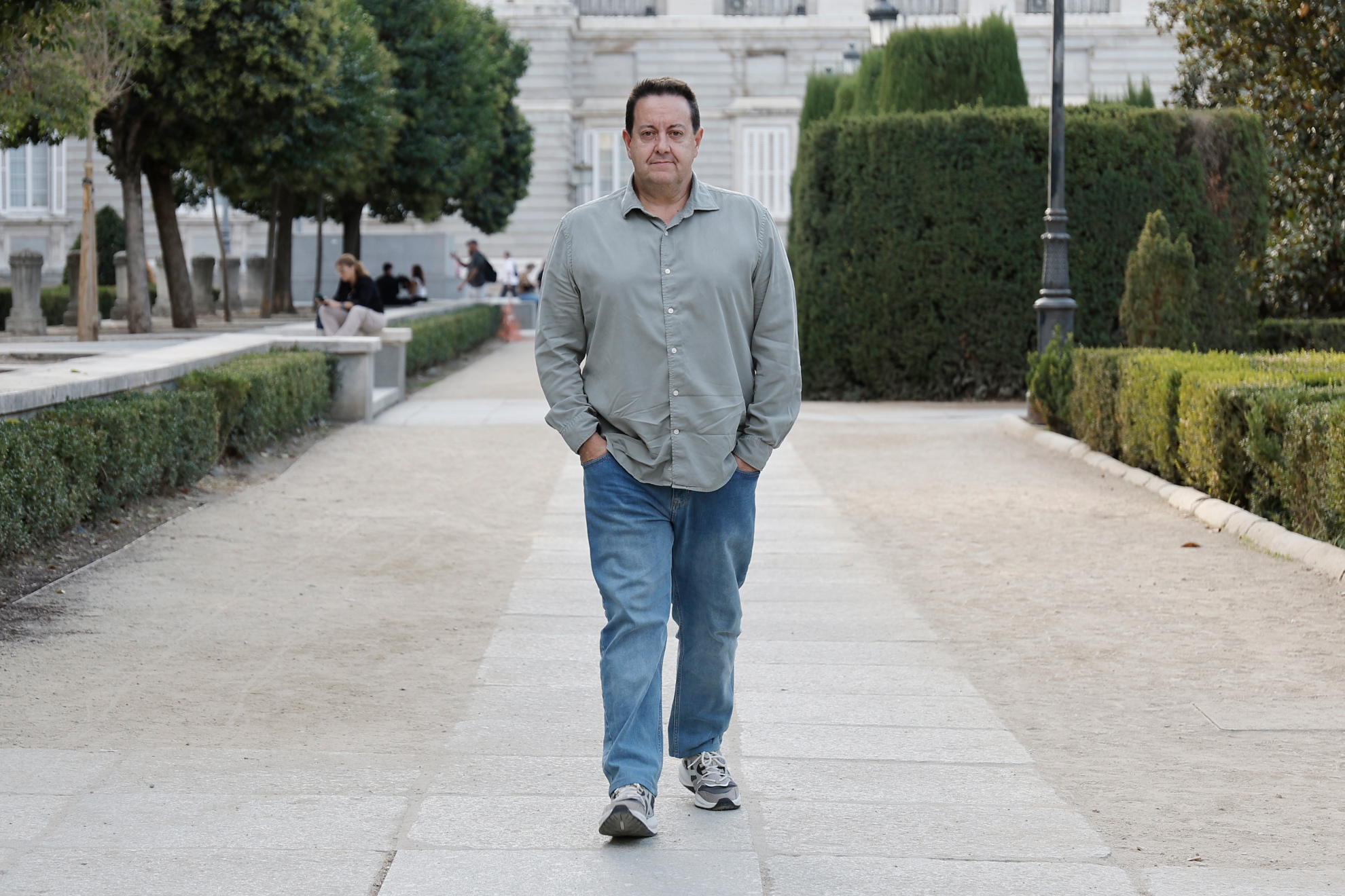 Antoni Daimiel, después de la entrevista en Madrid.