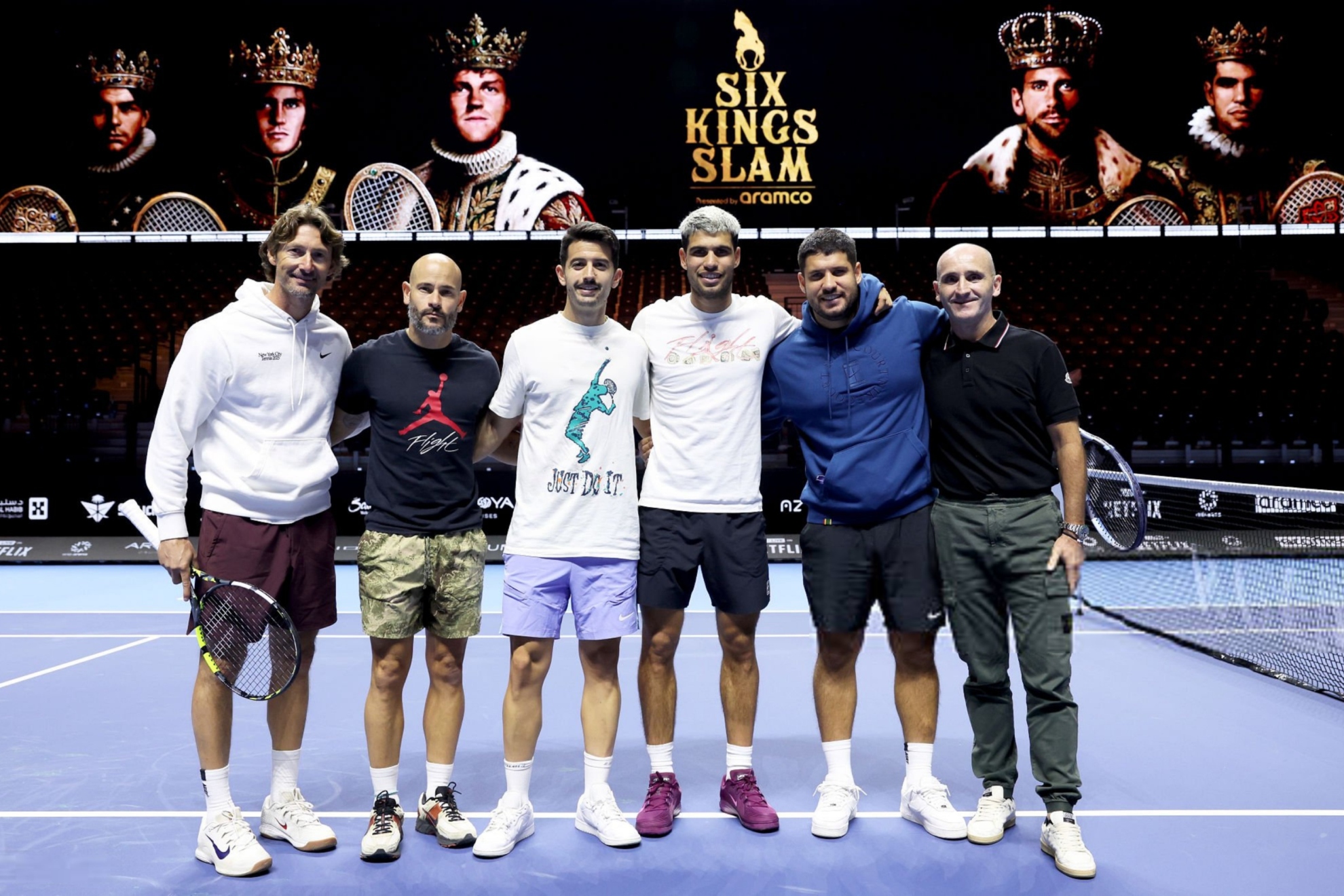 El equipo de Alcaraz, en Riad.