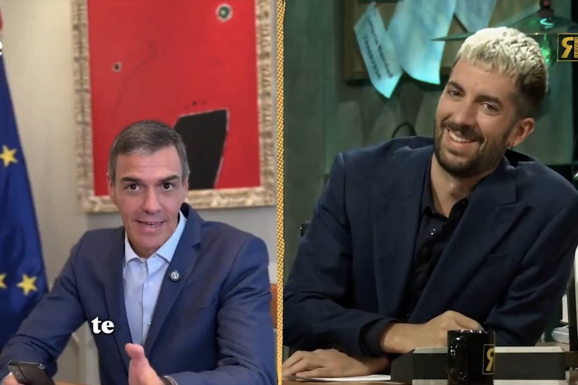 Pedro Sánchez y David Broncano.