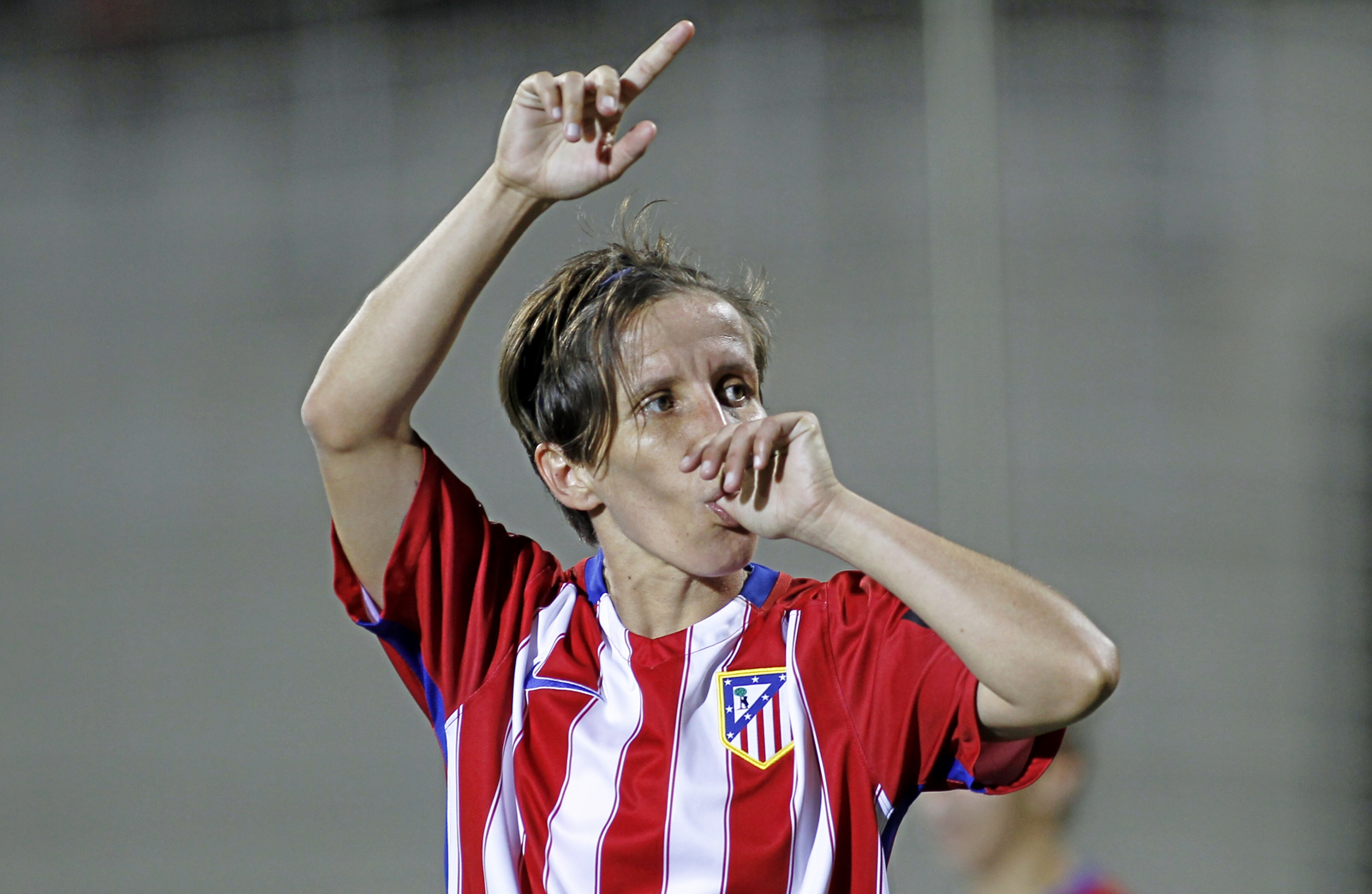Sonia Bermúdez celebra un gol con el Atlético de Madrid