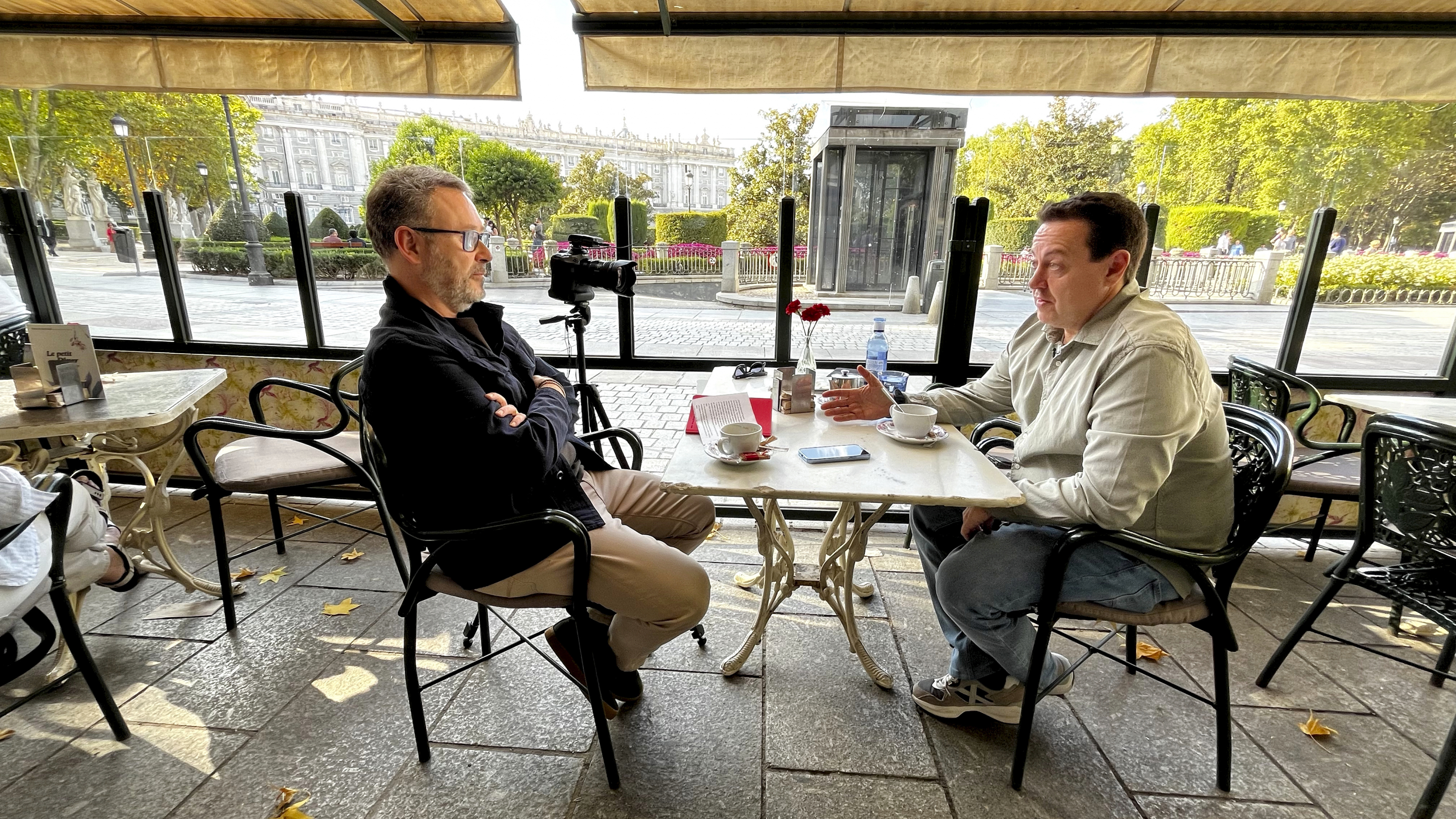 Jesús Sánchez, de MARCA, en un momento de la entrevista con Daimiel.
