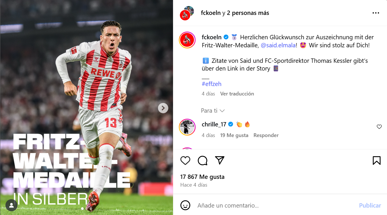 Said El Mala recibe la 'Medalla de Plata' Fritz Walter.