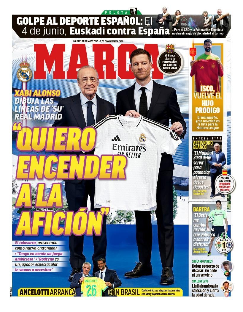 Portada de MARCA con la presentación de Xabi Alonso.