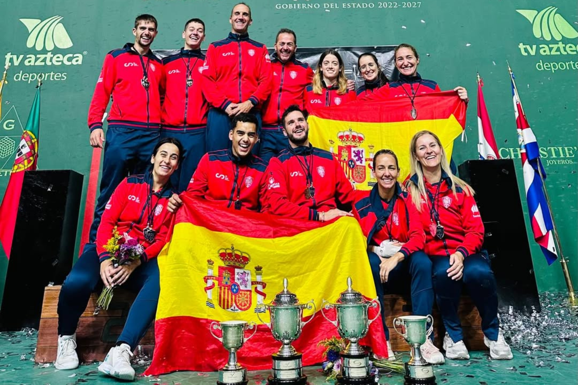 La selección española de pelota en la cita de Aguascalientes.