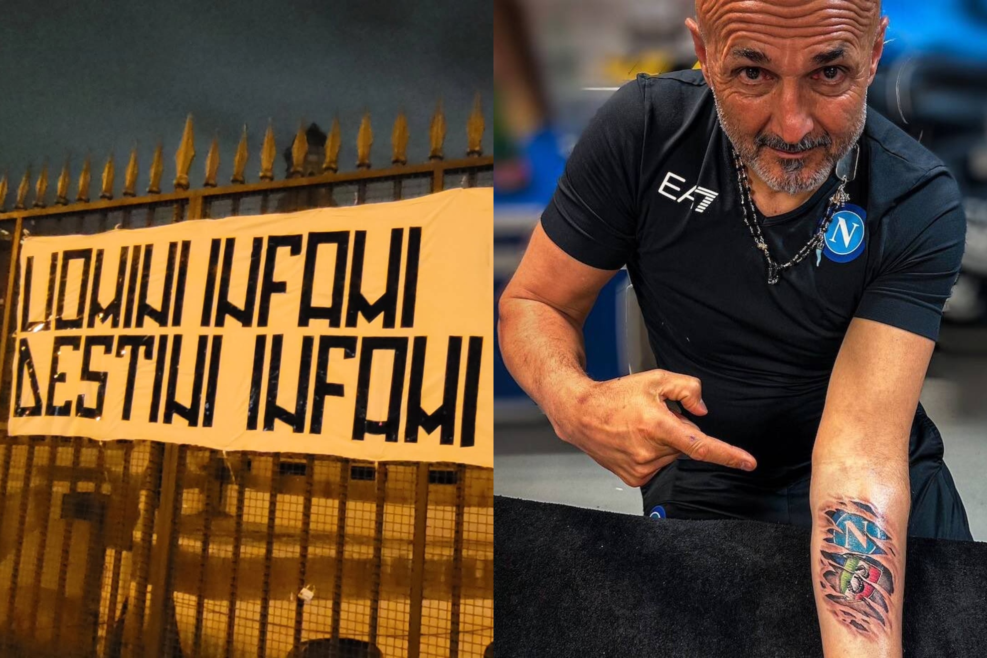 Luciano Spalletti tiene tatuado el escudo del Nàpoles en el brazo.