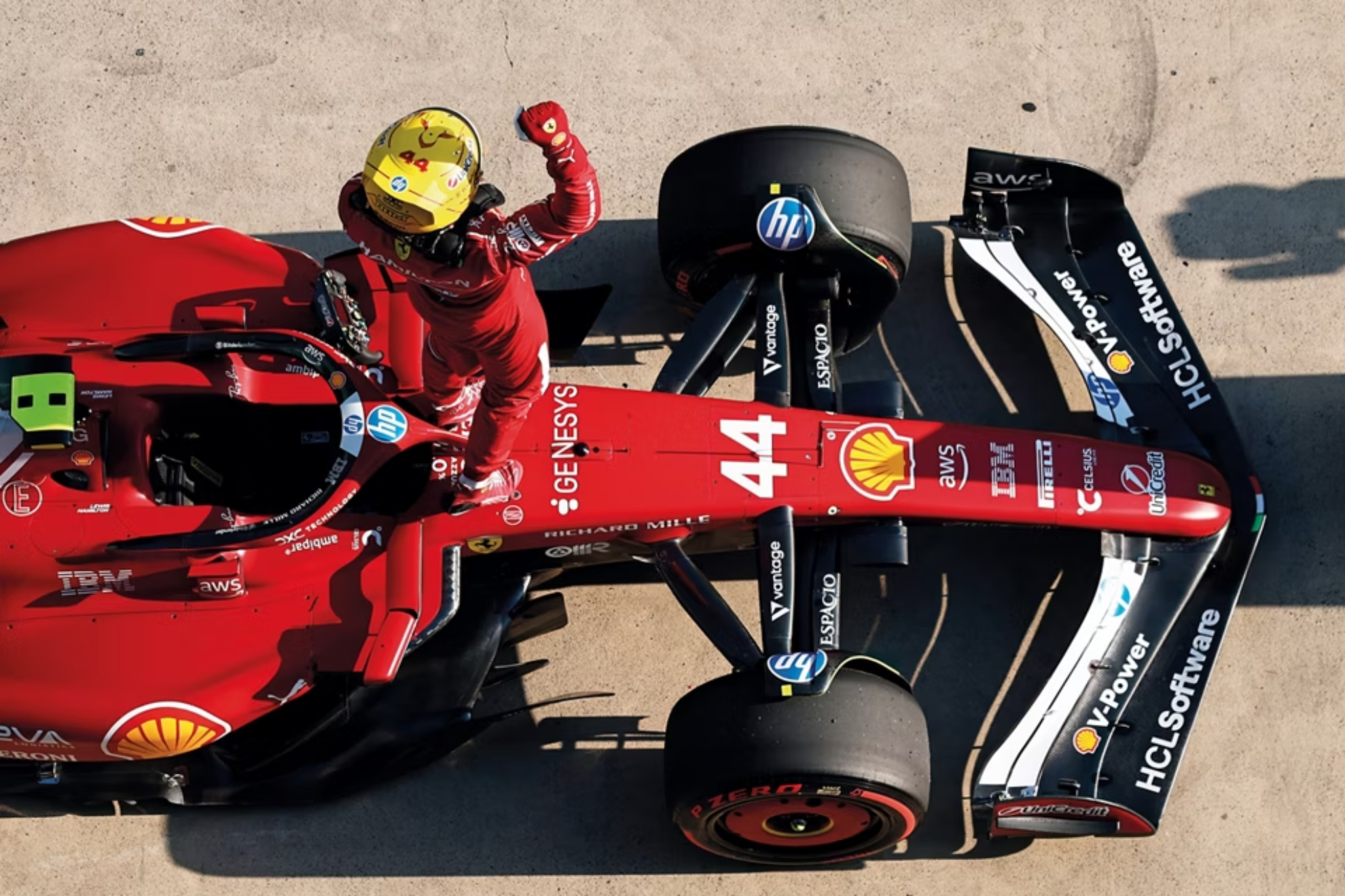El único éxito de Hamilton con Ferrari, el sprint chino.