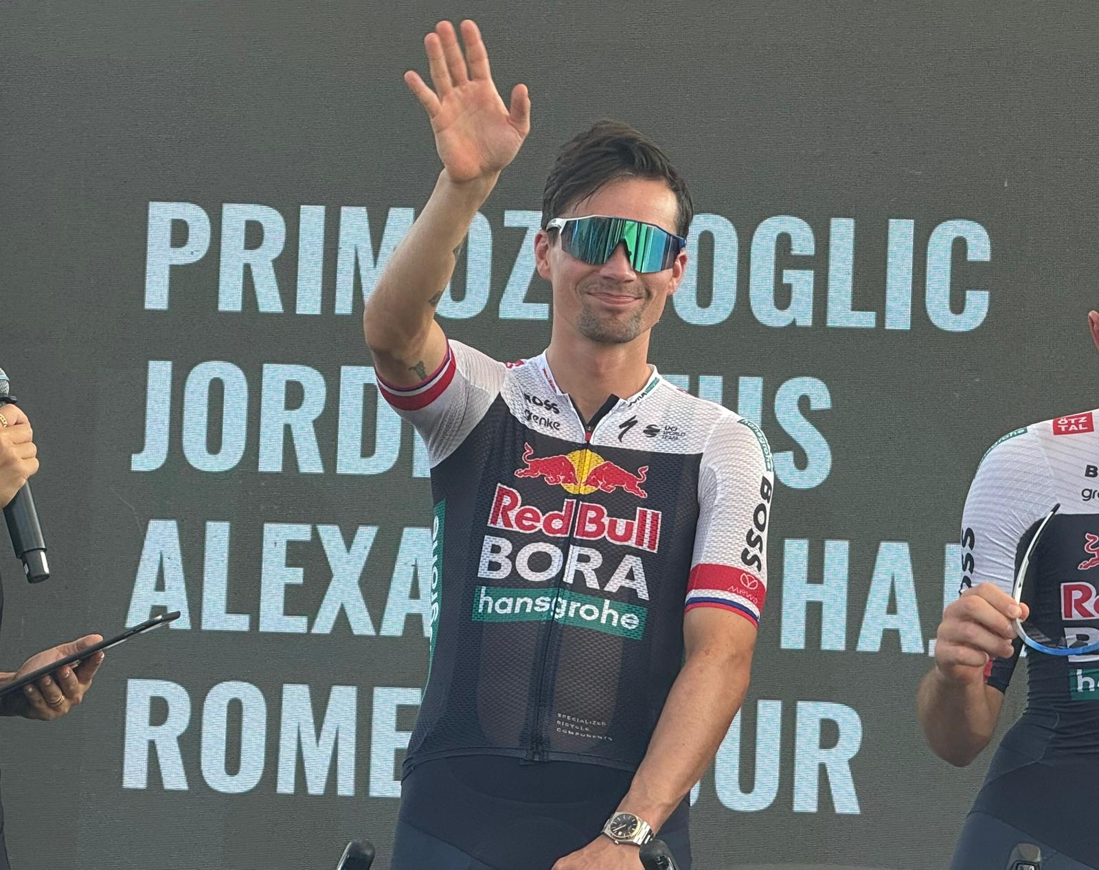 Roglic durante la presentación del Critérium EFGHSingapore