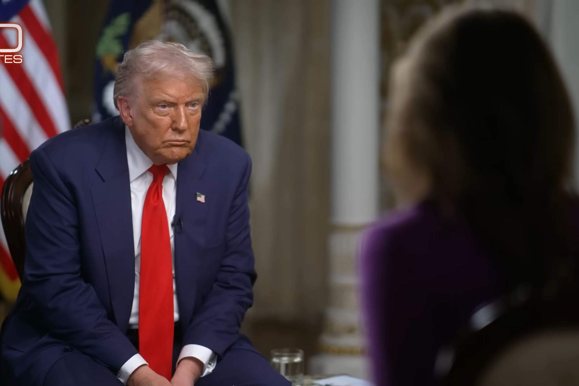 El presidente Donald Trump, durante la entrevista en la CBS.