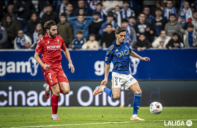 Pablo Agudín en su debut ante Osasuna