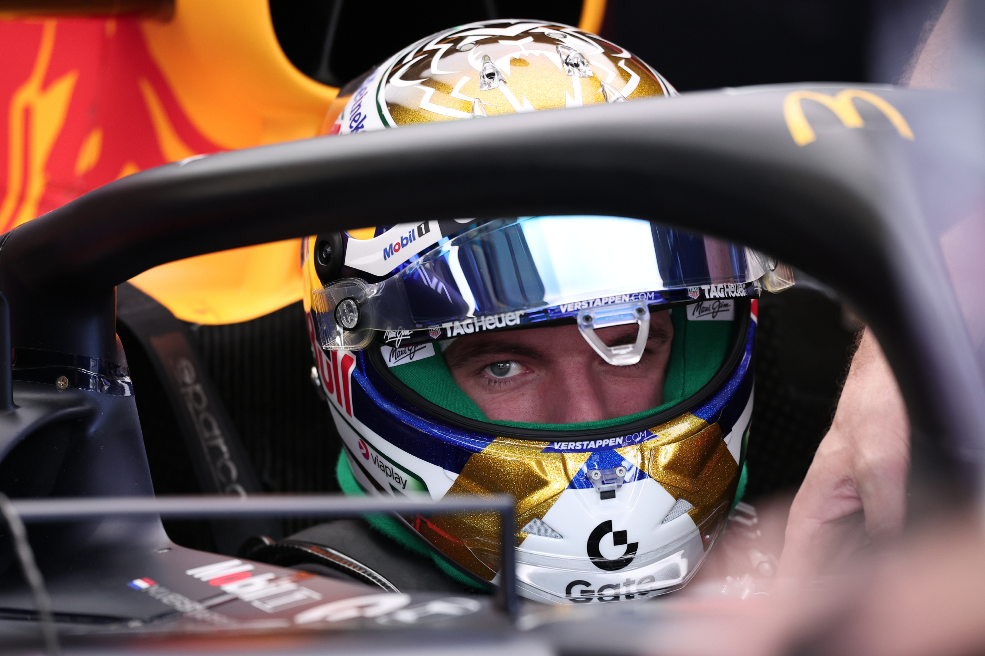 Verstappen, en el coche.