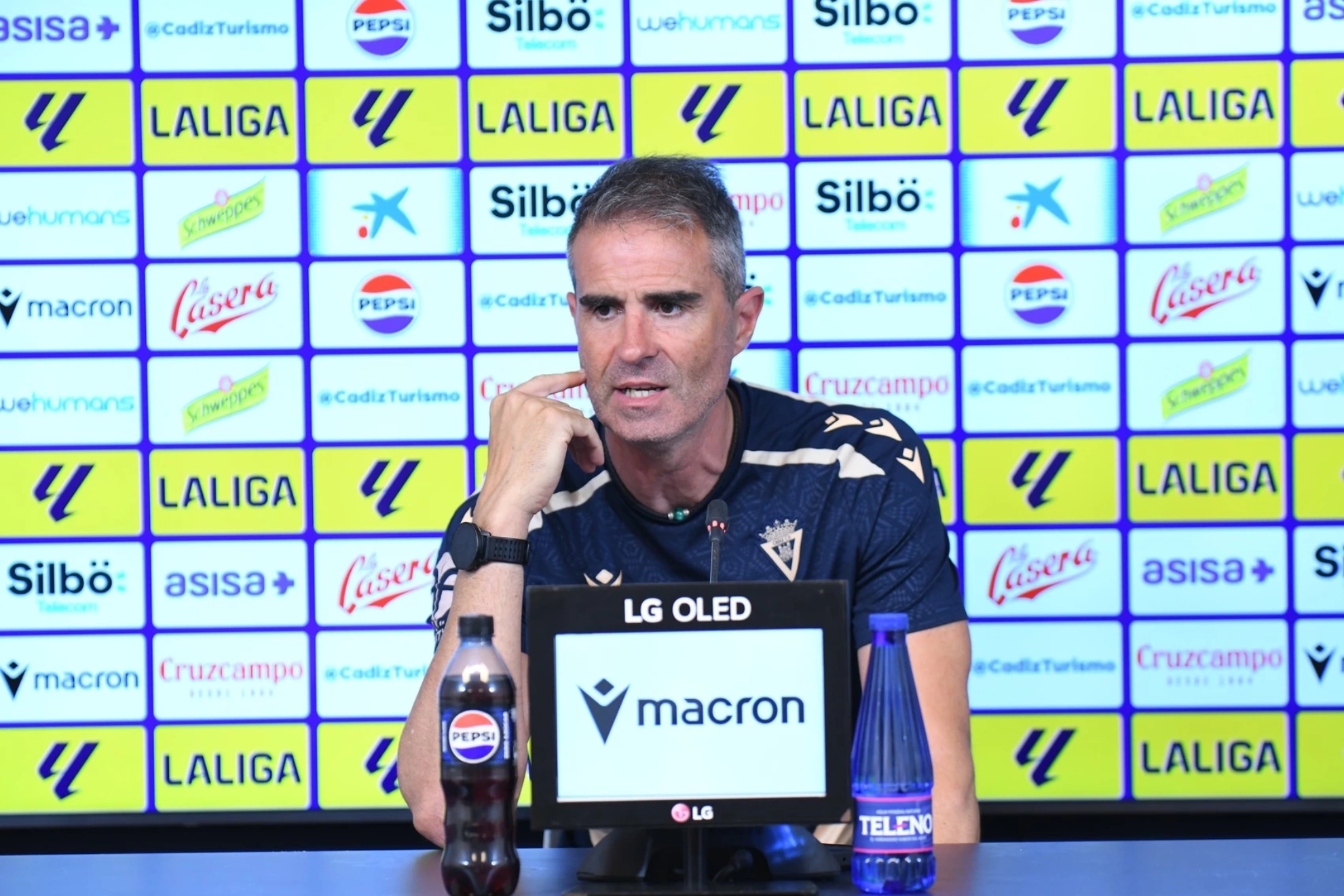 Gaizka Garitano en rueda de prensa.