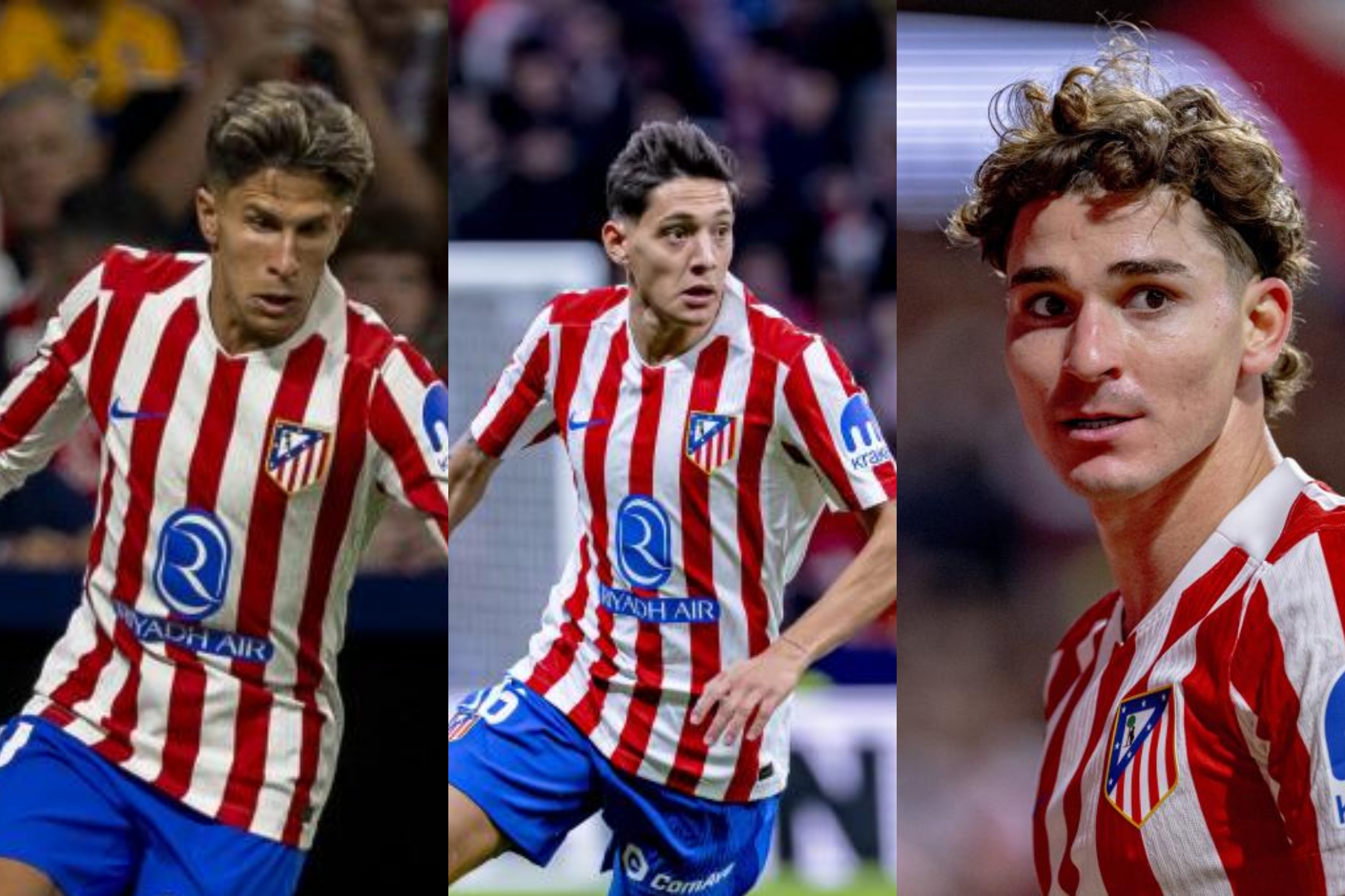 Giuliano Simeone, Nahuel Molina y Julián Álvarez.