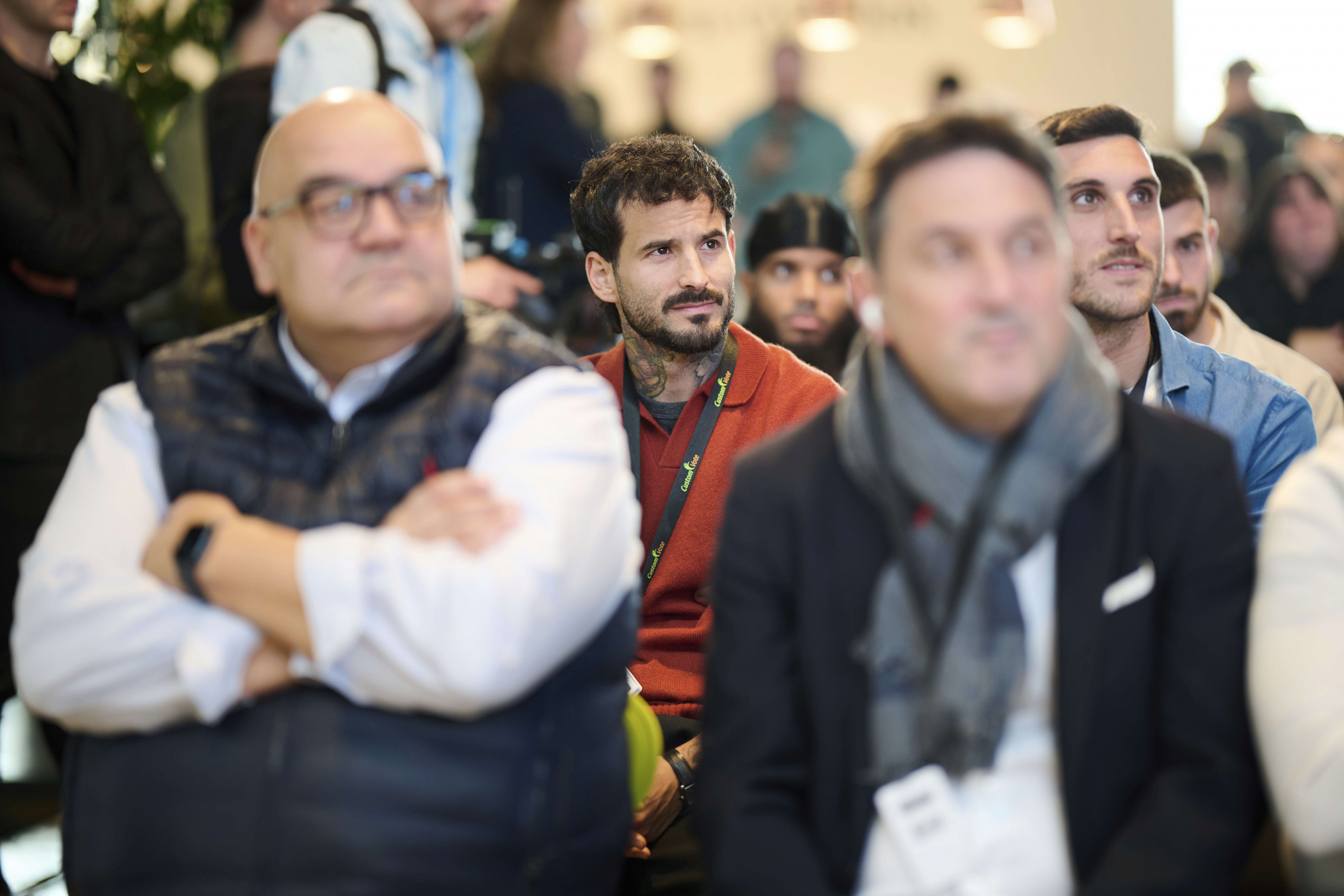 García, durante el acto de Osasuna en la sede de Saltoki Home.