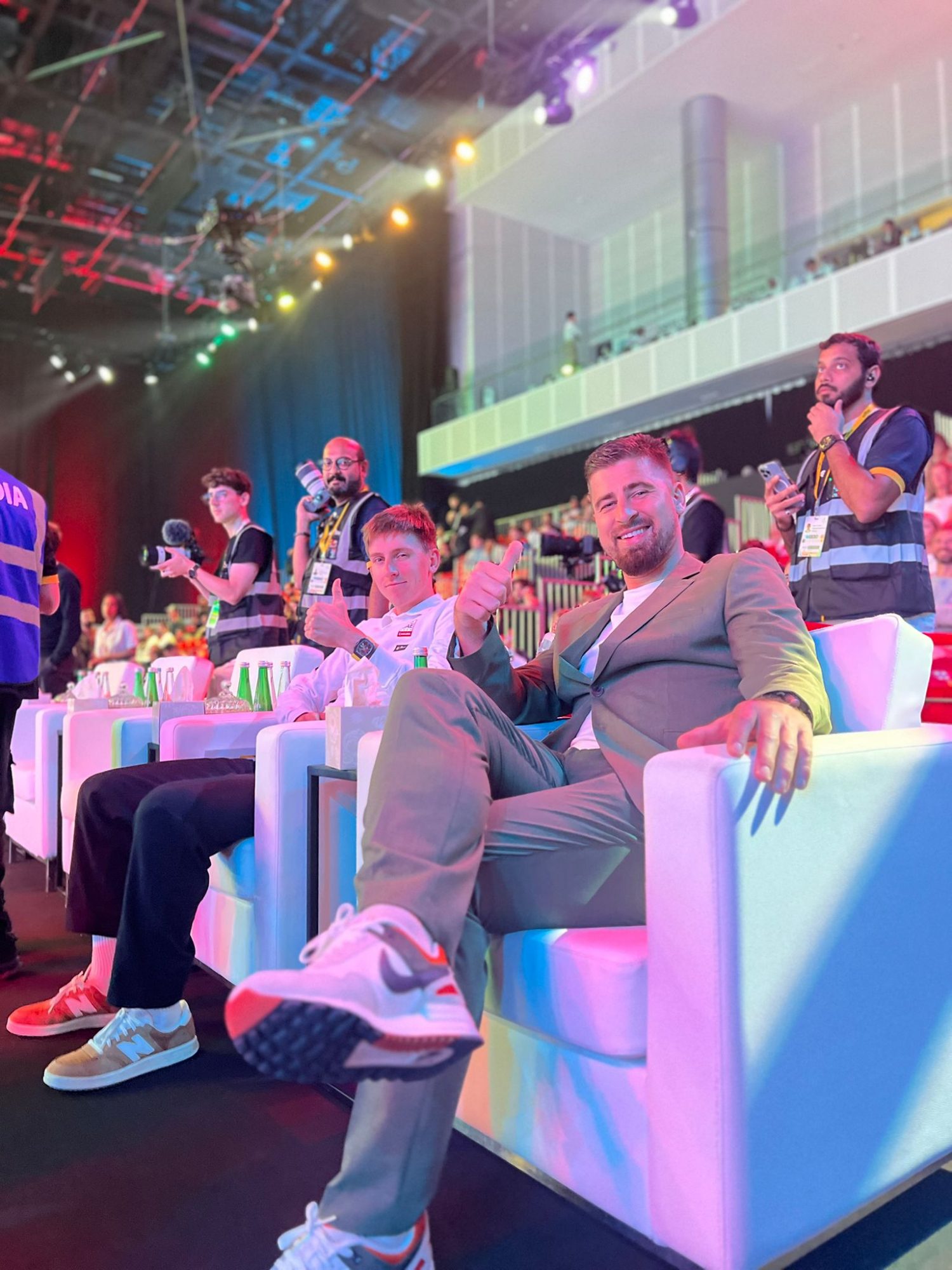 Sagan, con Pogacar en Abu Dabi.