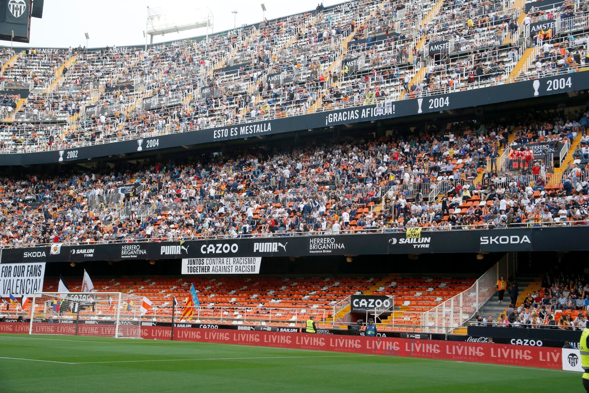Una de las gradas de Mestalla