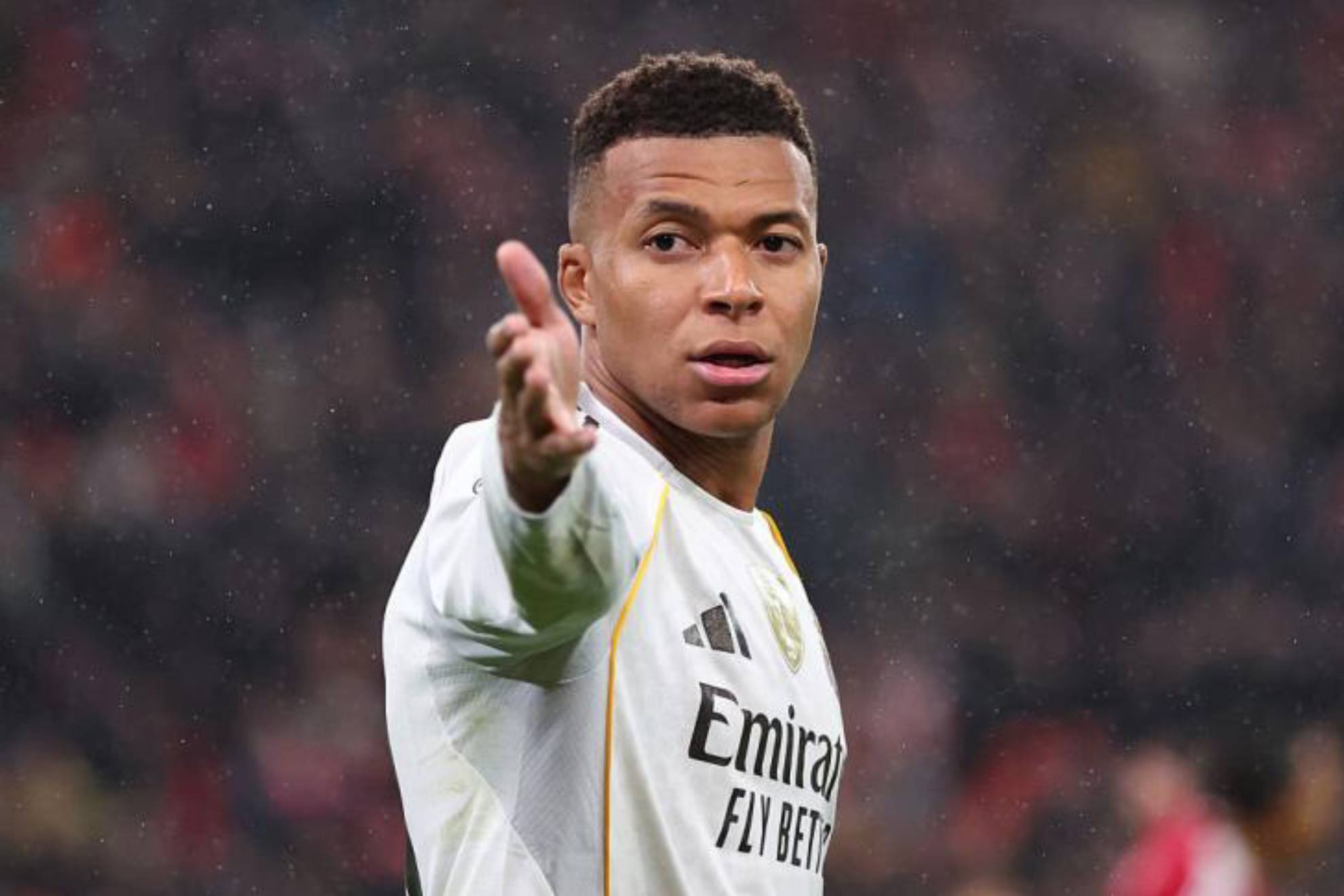 Mbappé en un partido con el Madrid
