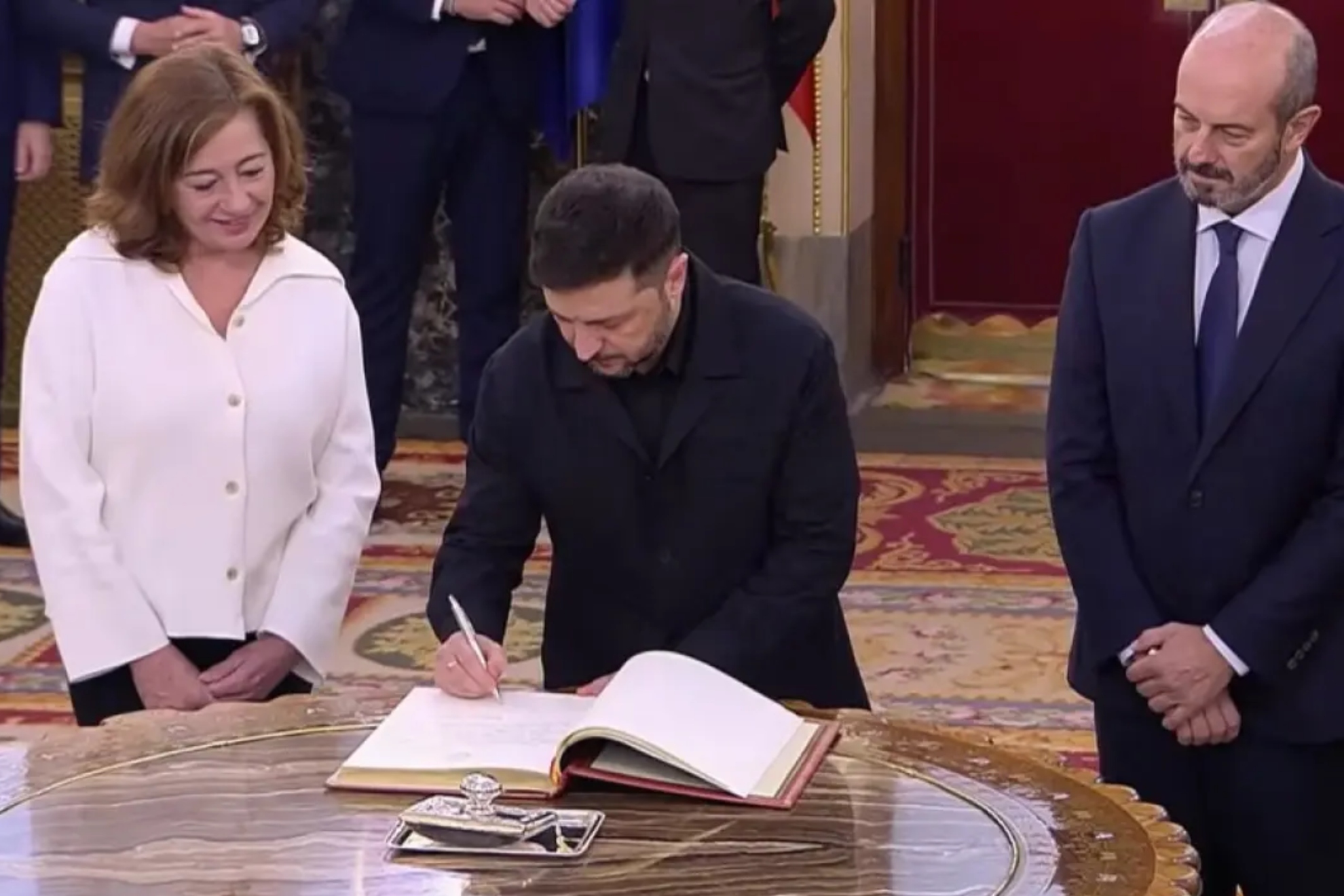 Zelenski en su visita al Congreso de los Diputados.