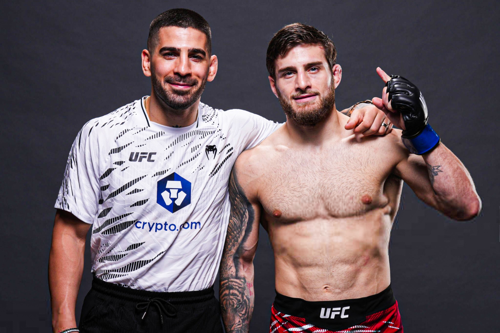 Ilia and Aleksandre Topuria, together at UFC 312.
