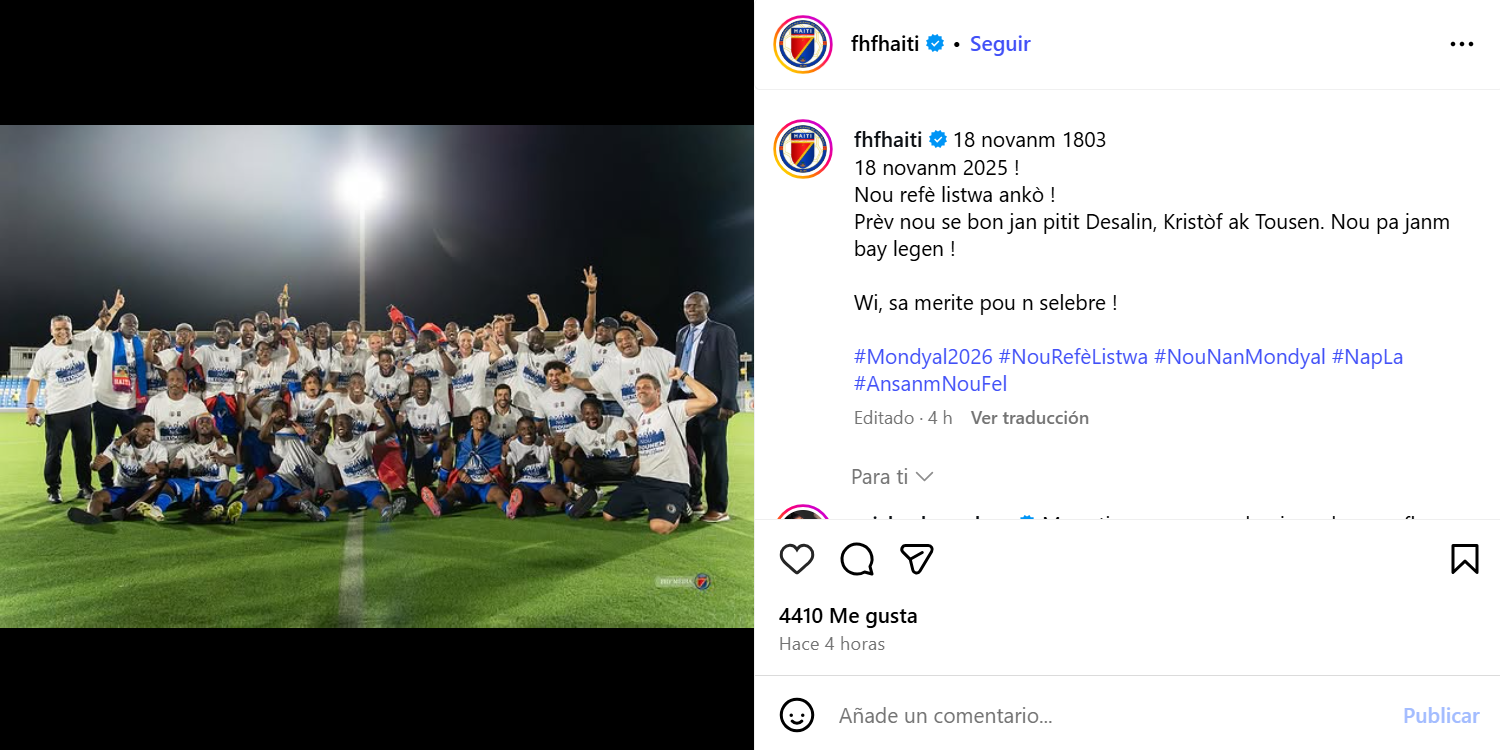 Los jugadores de Haití celebran el pase al Mundial.