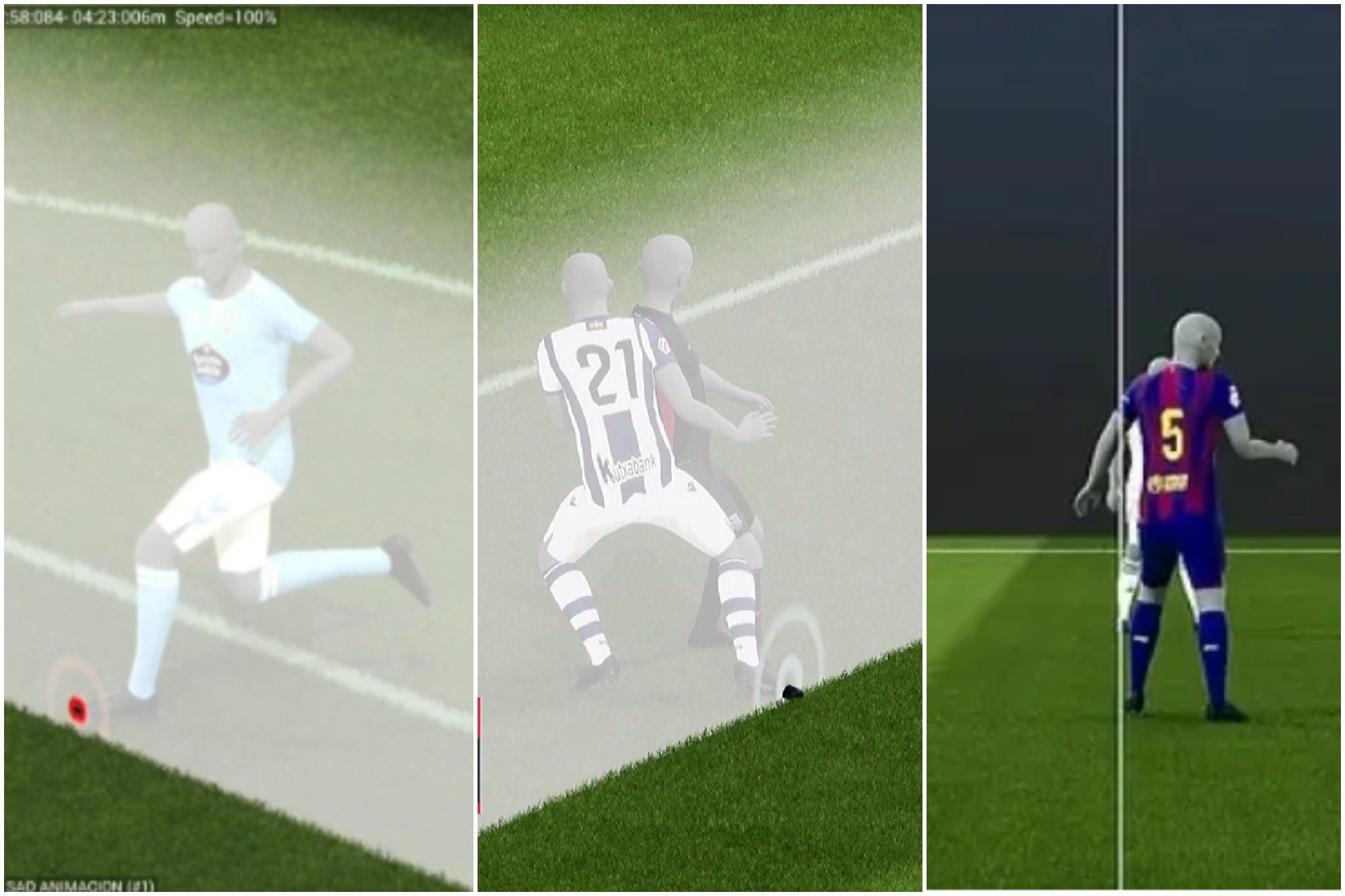 Fuera de juego de Douvikas, Lewandowski y Mbppé.