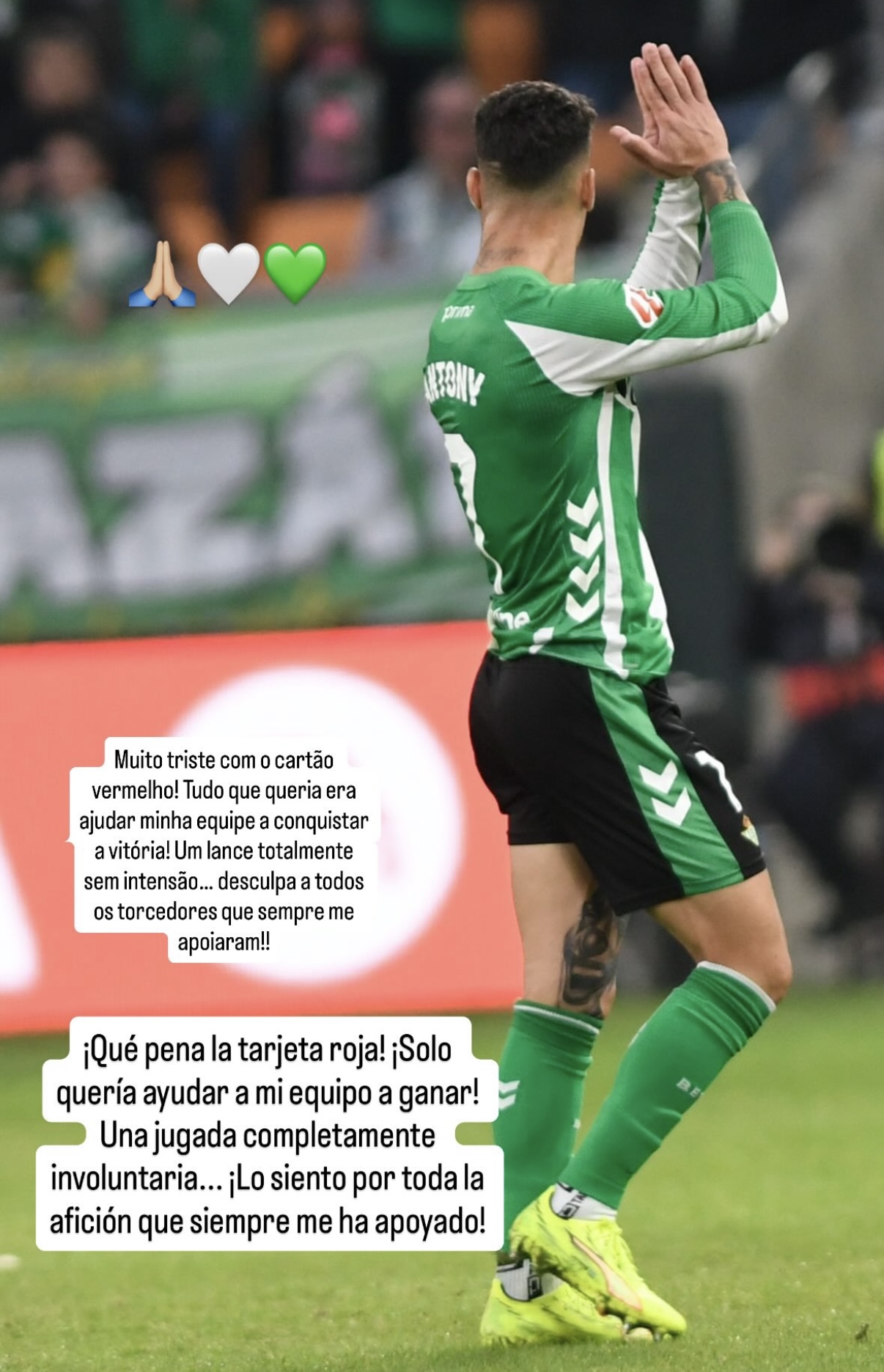 Mensaje compartido por Antony en sus redes sociales