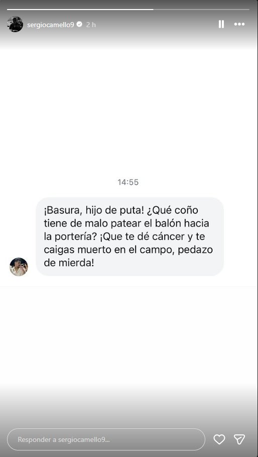 Camello difunde un mensaje de odio contra él: "¡Qué te de cáncer y te caerás muerto en el campo!"