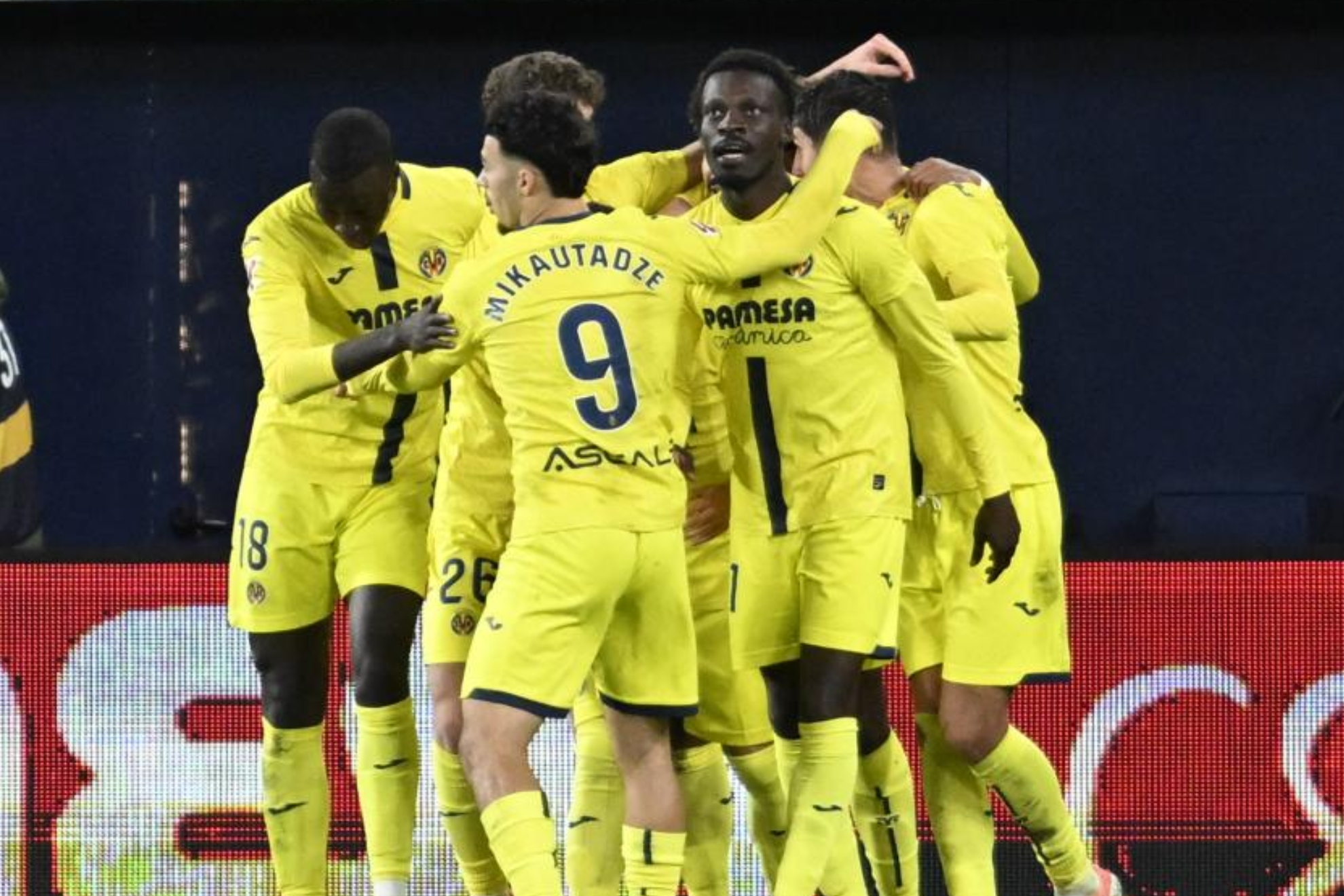 Los jugadores del Villarreal en la jornada 13, ante el Mallorca.