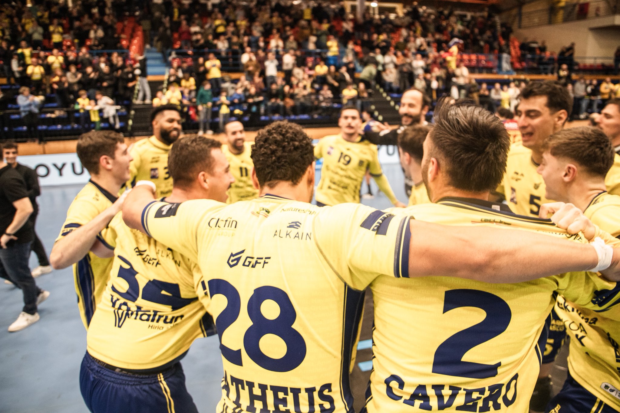 El Bidasoa celebra el pase a la siguiente fase de la Liga Europea.