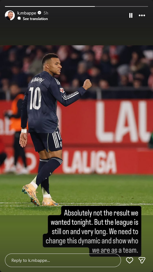 Mbappé tras el empate del Madrid ante el Girona: "Tenemos que cambiar la dinámica y demostrar quiénes somos como equipo"
