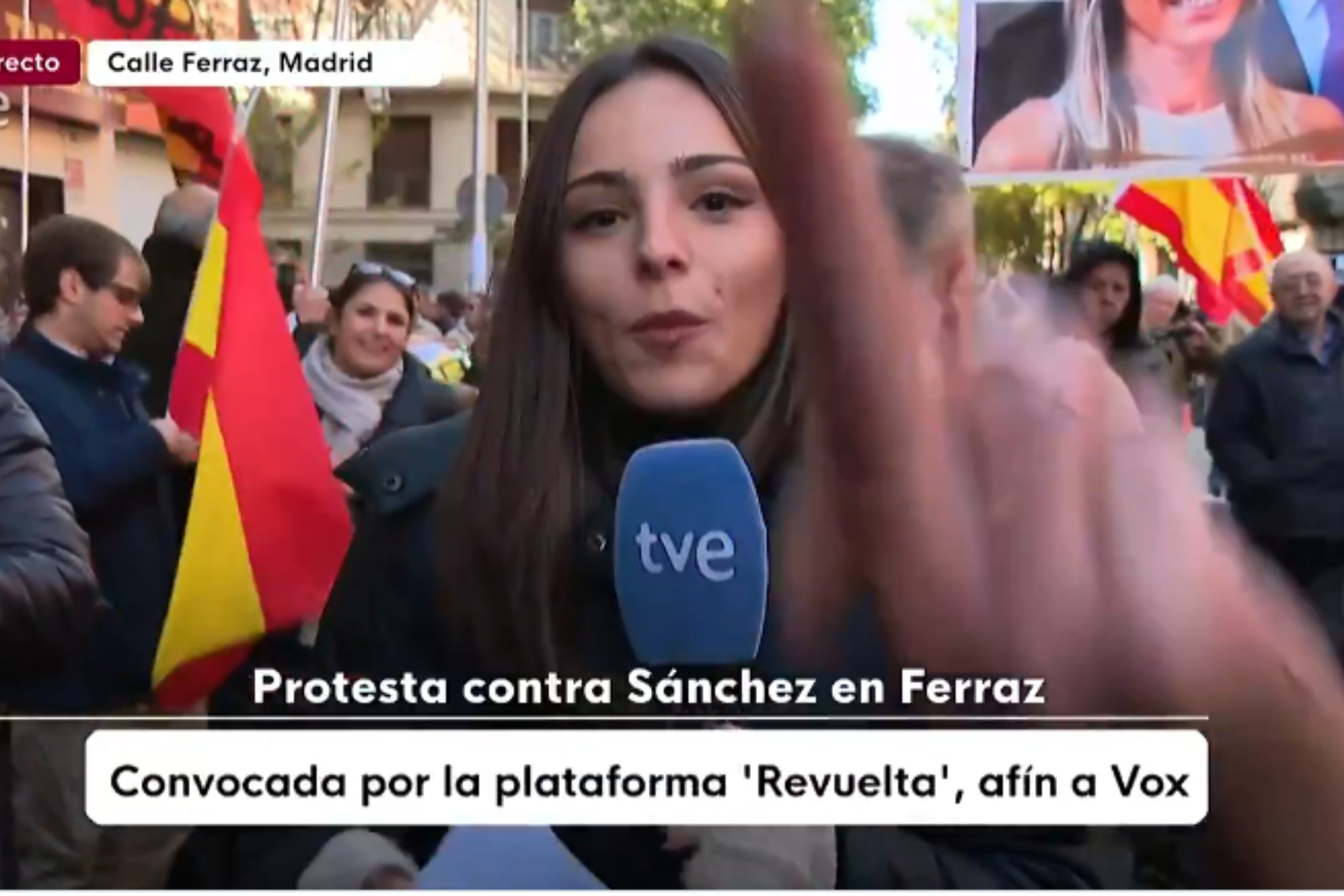 La reacción del presidente de RTVE tras ver cómo una reportera suya es ...