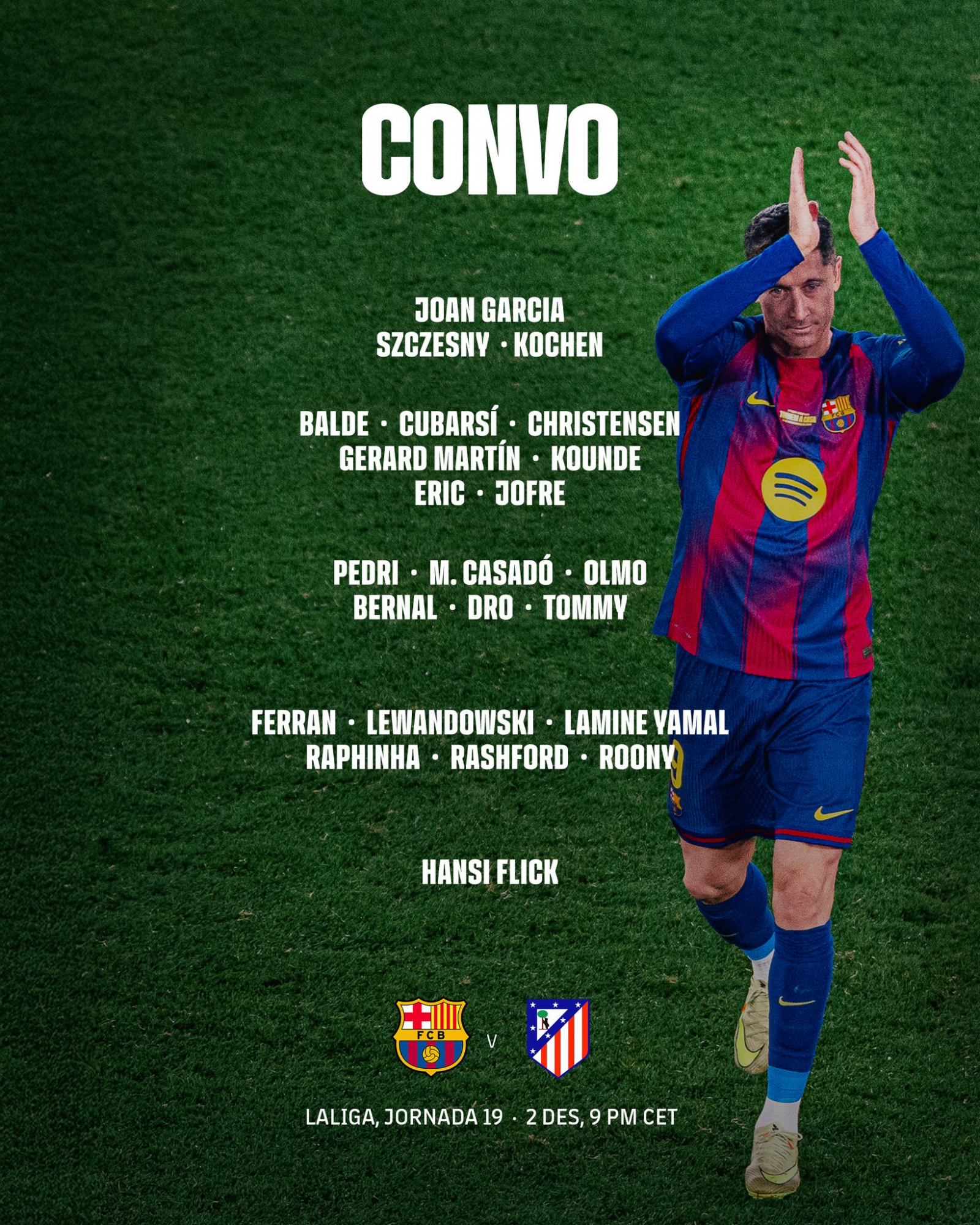 Barcelona cita contra el Atlético de Madrid.