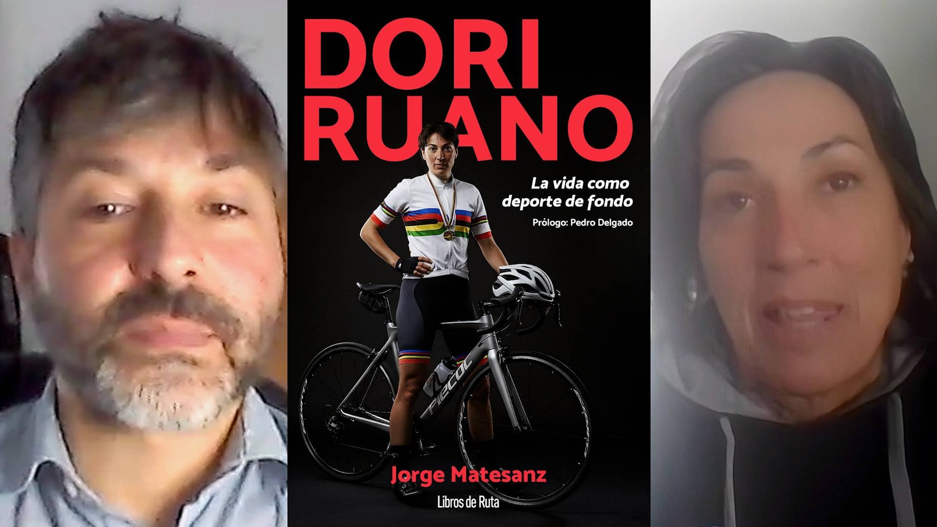 Dori, Jorge y la carátula del libro.