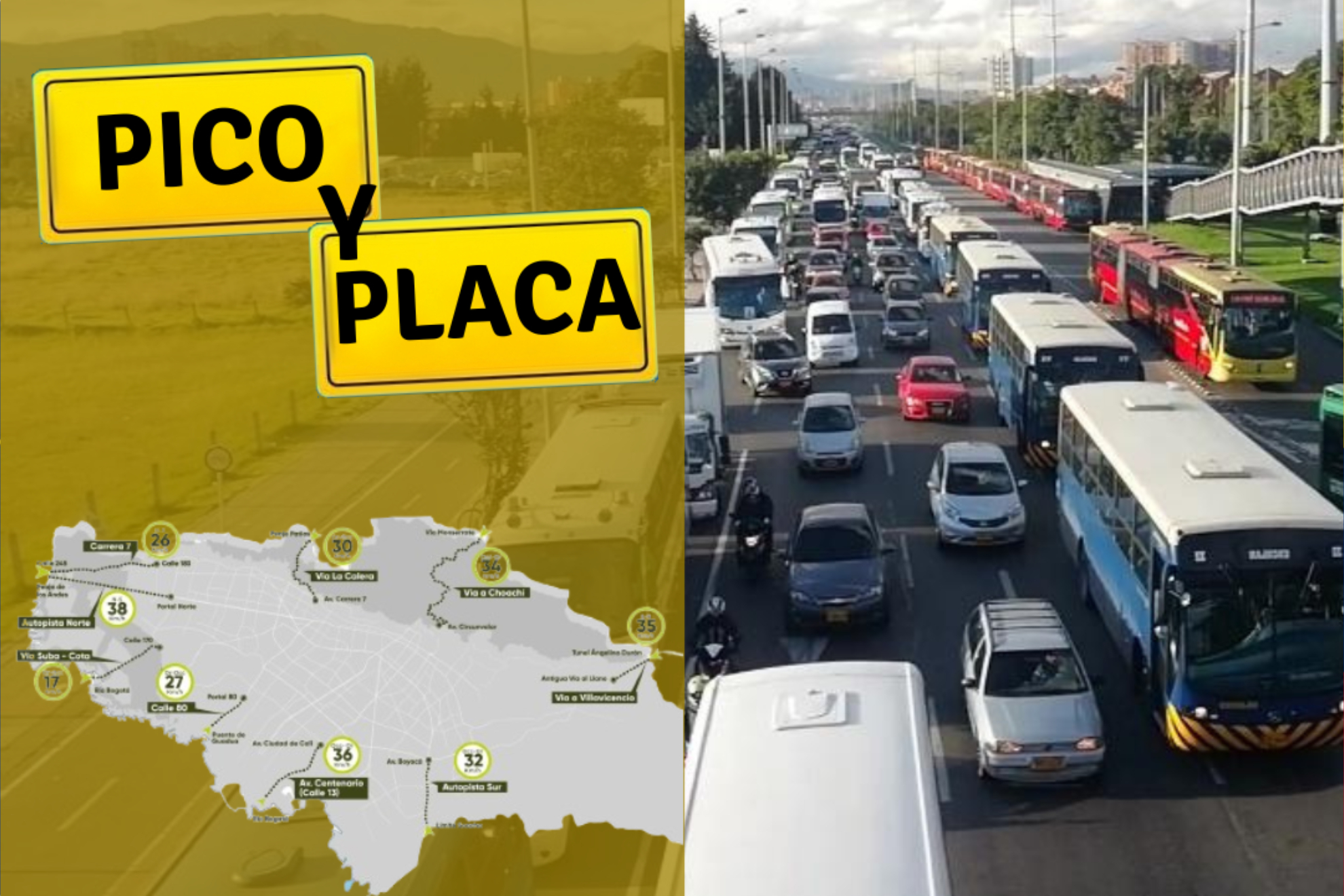 Horarios, vías y Plan Retorno: Pico y Placa regional en Bogotá para el lunes 6 de enero del 2025