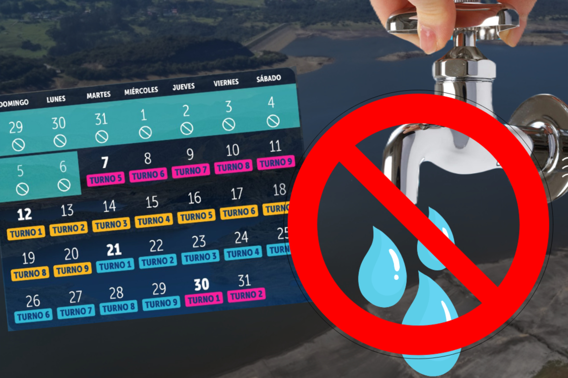 Nuevos turnos de racionamiento de agua en enero del 2025 en zonas y barrios de Bogotá