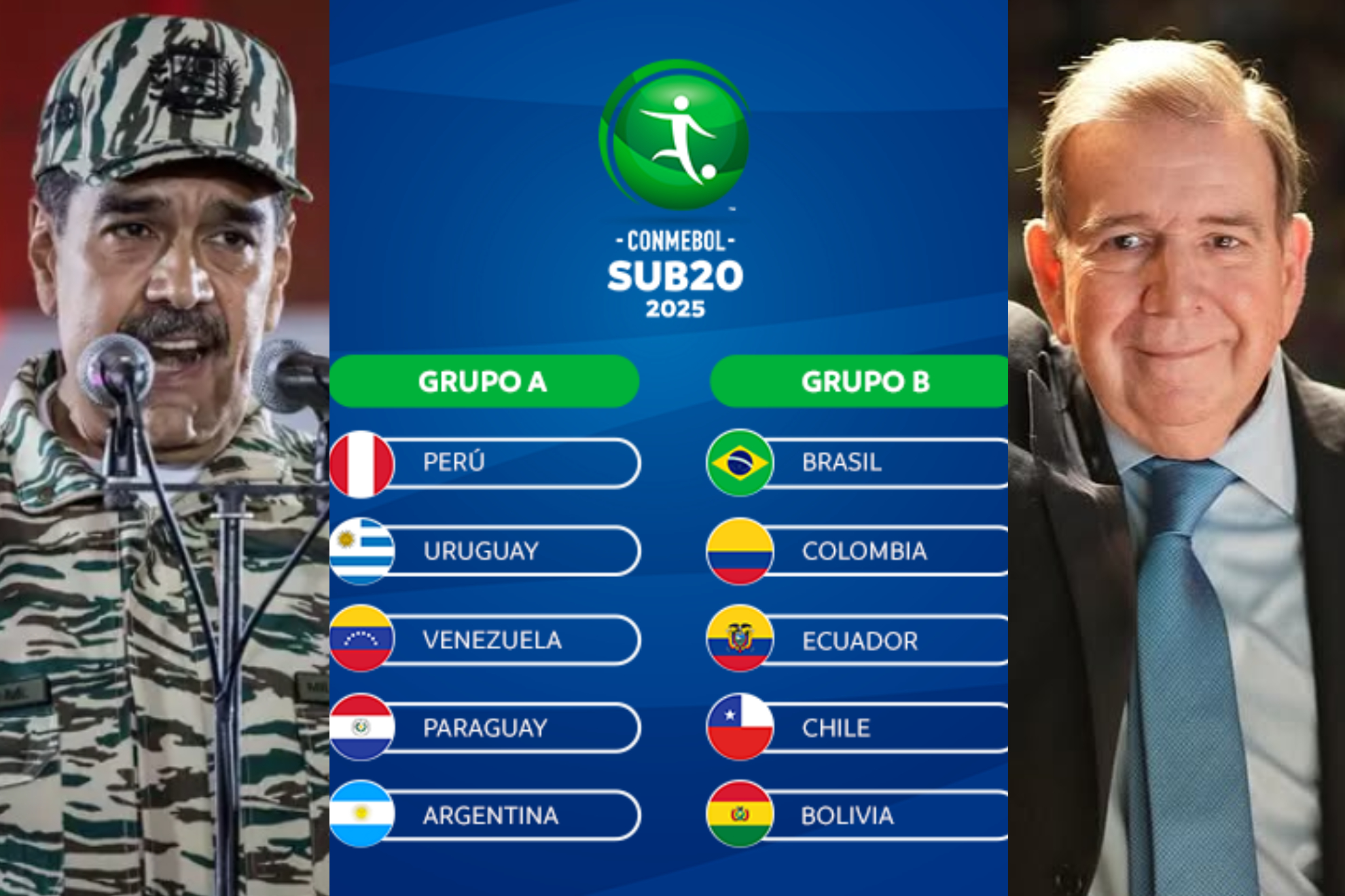 En duda el Sudamericano Sub-20 2025 por posesión en Venezuela: Nicolás Maduro y Edmundo González