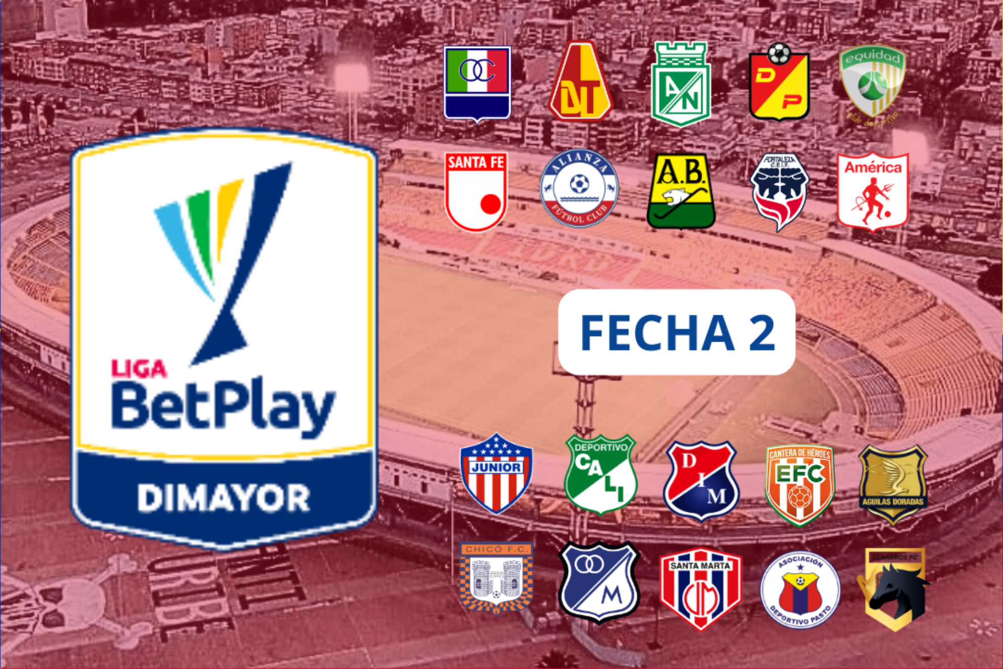 Fecha 2 Liga BetPlay 1-2022 - Tabla de posiciones, descenso, días y horas de partidos