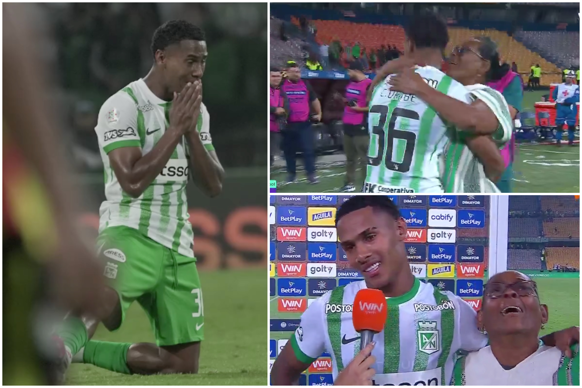 Cristian Uribe, su abuela Rosa y su historia en el debut en Nacional vs. Pereira