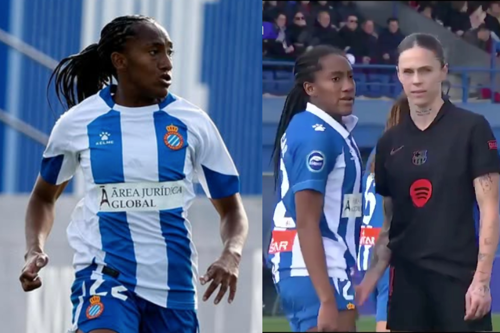 Apoyos del Espanyol masculo y femenino a Daniela Caracas por situación con Mapi León
