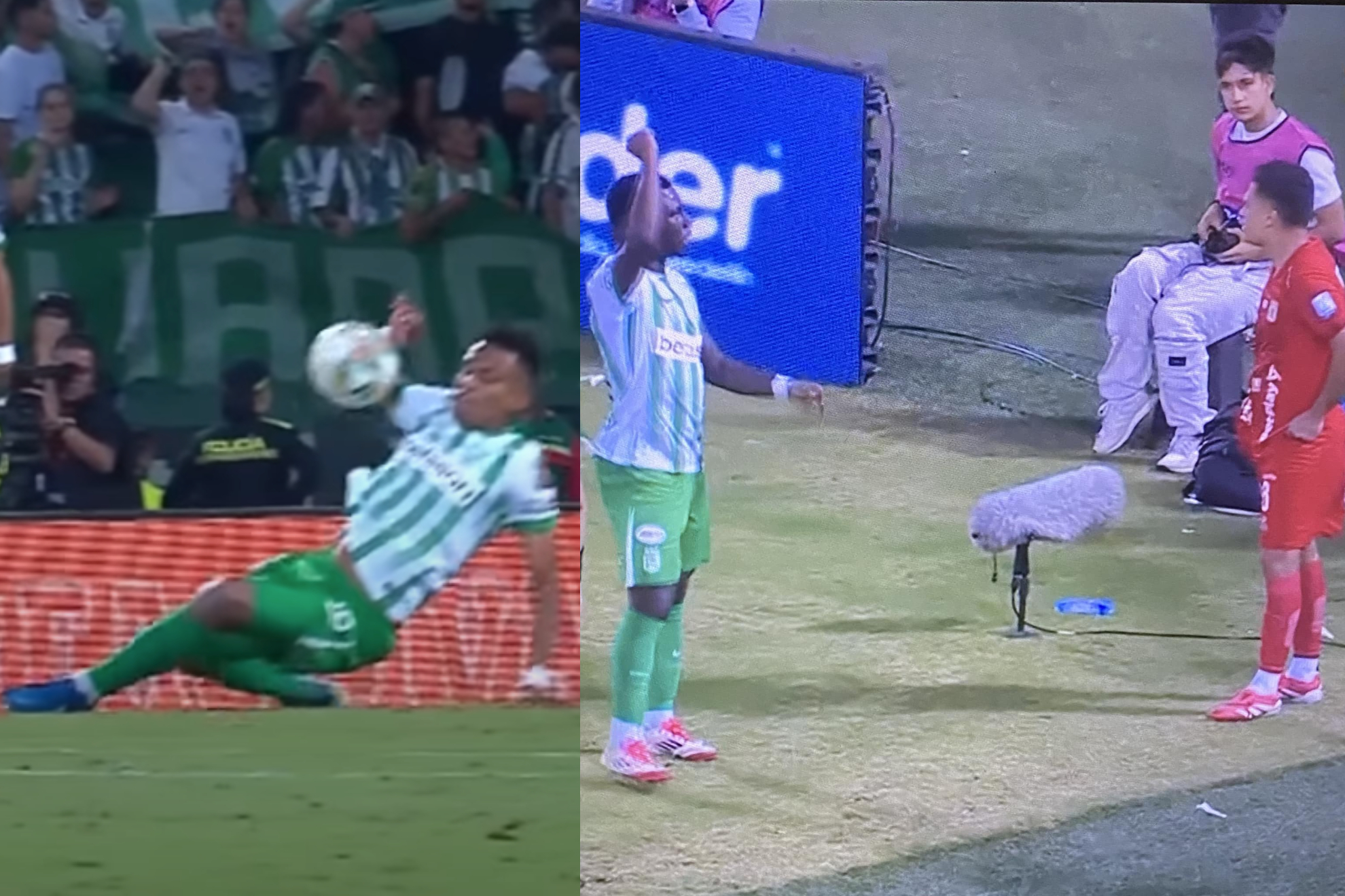 Mano de Nacional vs. América y provocación de Marino Hinestroza a 'Juanfer' Quintero