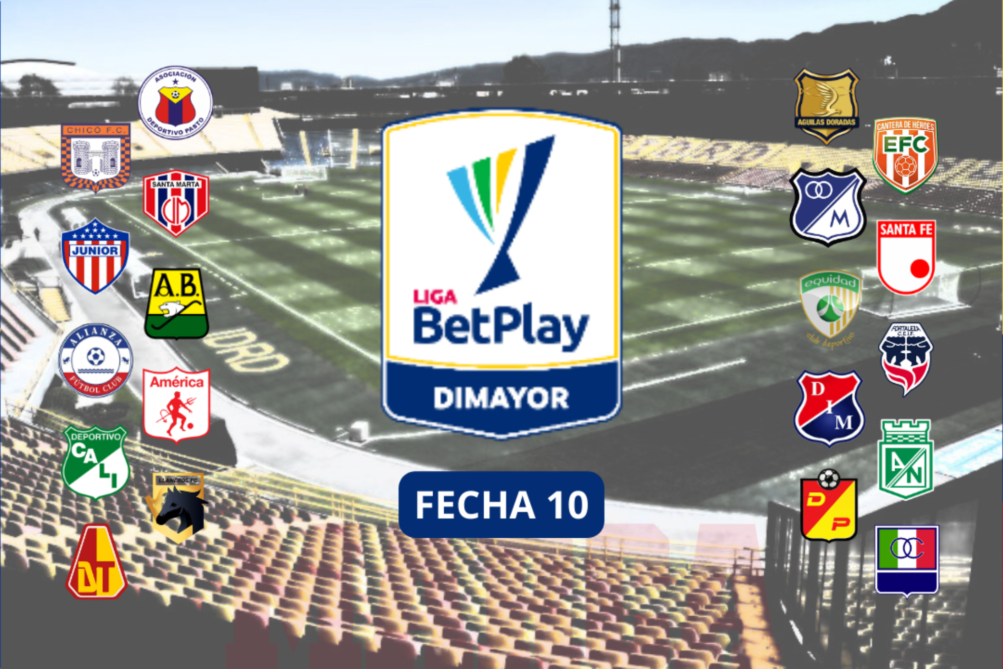 Fecha 10 Liga BetPlay 1-2022 - Tabla de posiciones, descenso, días y horas de partidos