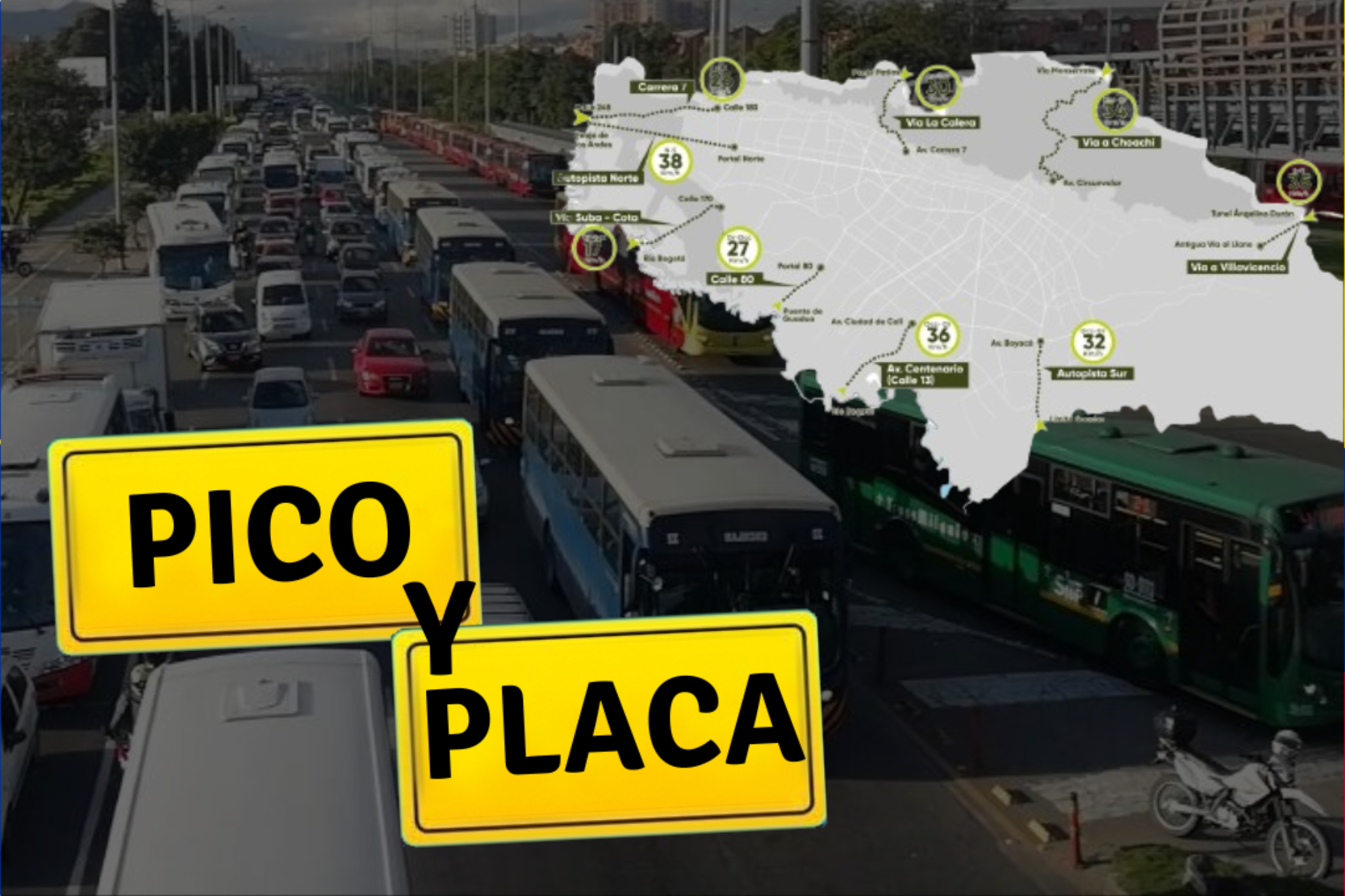 Hora y vías del Plan Retorno y del Pico y Placa regional para Bogotá del lunes 24 de marzo del 2025