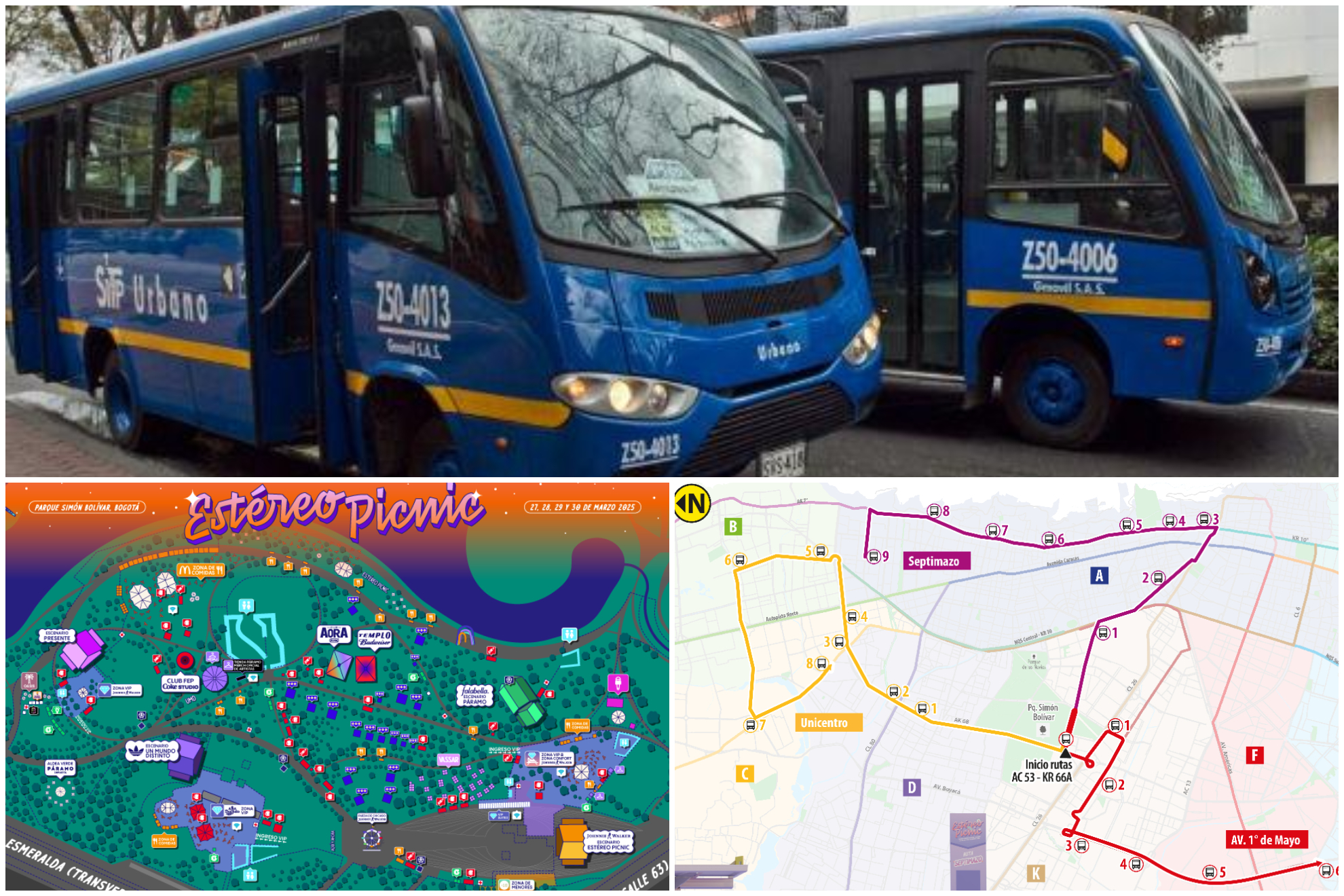Transporte, buses, rutas y precios del SITP: Festival Estéreo Picnic 2025