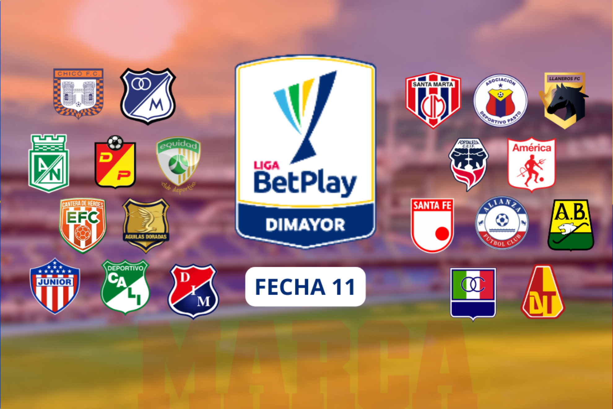 Fecha 11 Liga BetPlay 1-2022 - Tabla de posiciones, descenso, días y horas de partidos
