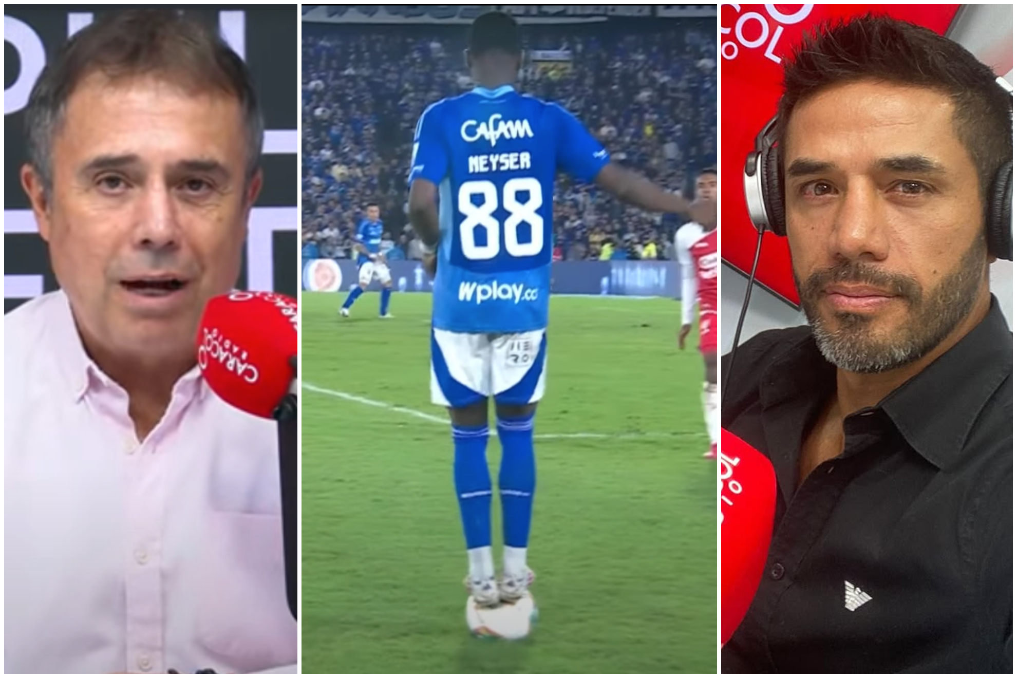 Pelea de César Augusto Londoño y Fabián Vargas por jugada de pararse sobre el balón