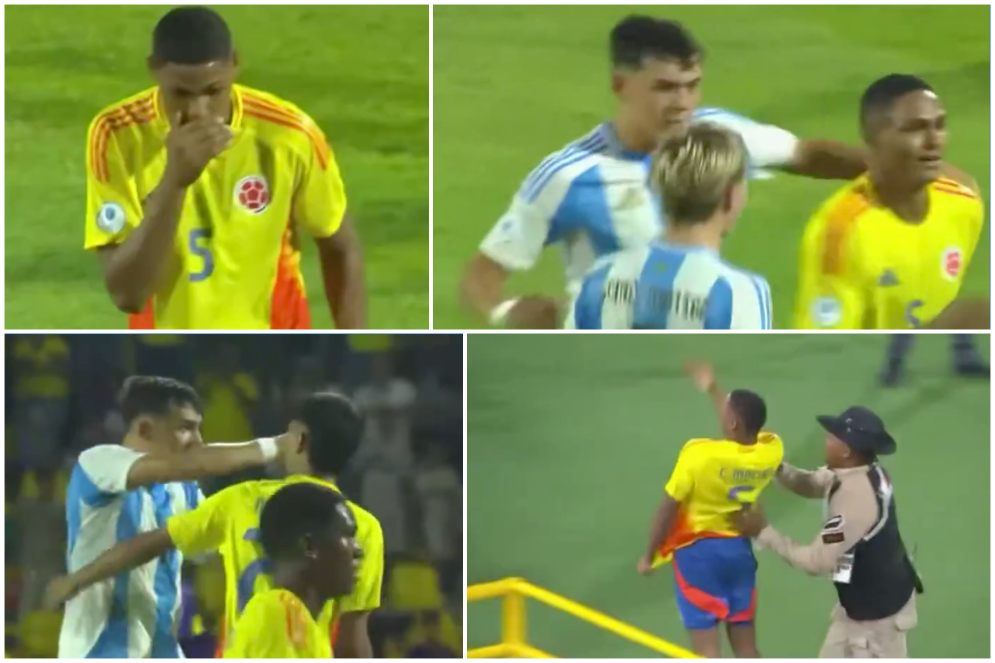 Provocación de Criss Macías y bronca al final de Colombia 2-1 Argentina del Campeonato Sudamericano Sub-17 2025