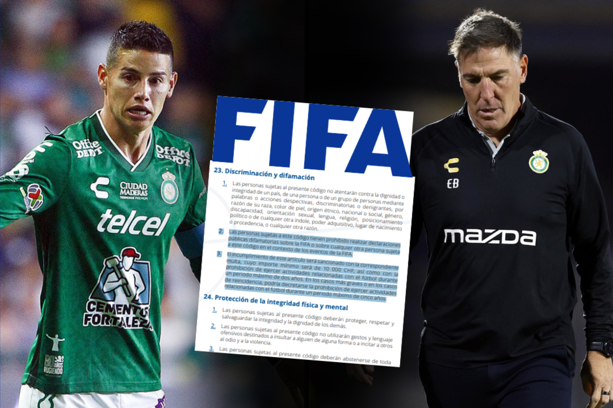 Código de Ética de FIFA por posible sanción a James y Berizzo por caso del León y el Mundial de Clubes