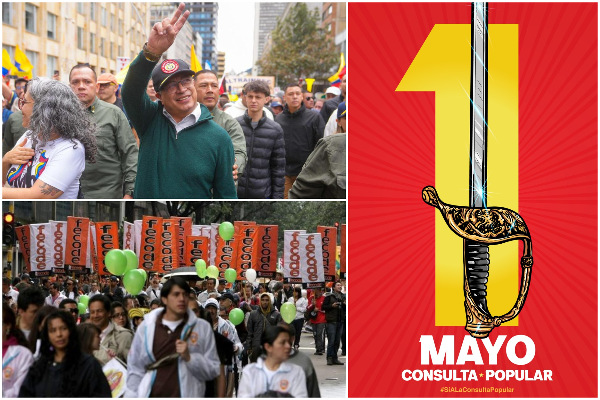Información de marchas, concentraciones y protestas del 1 de mayo del año 2025 por el Día del Trabajo en Colombia